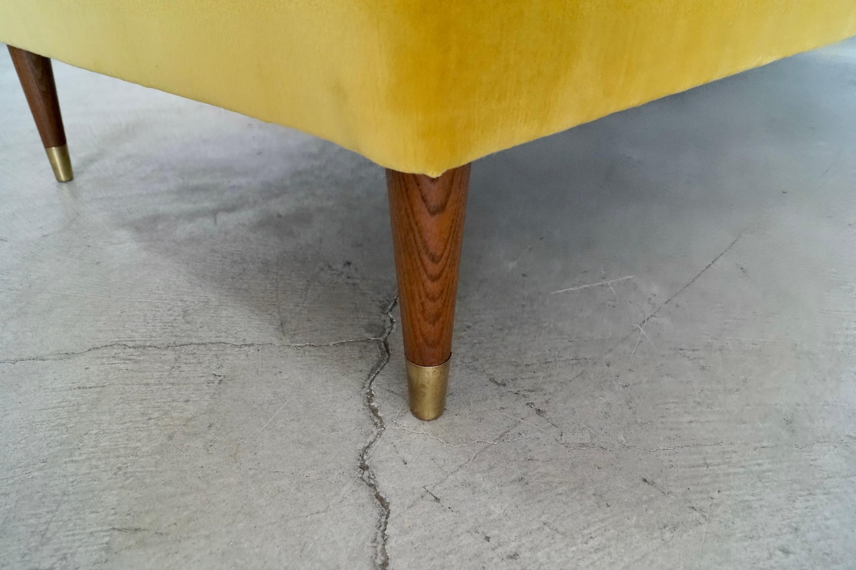 1950's Mid-Century Modern Gold Velvet Daybed - Two Available For Sale 9