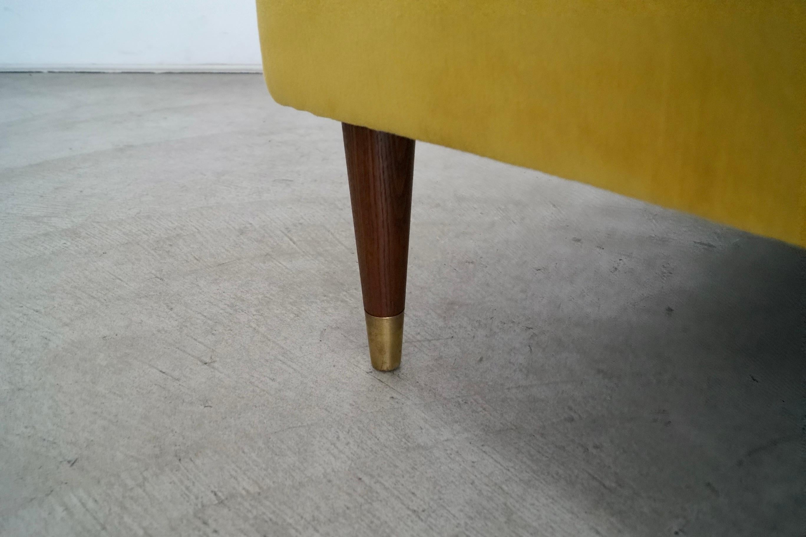 1950's Mid-Century Modern Gold Velvet Daybed - Two Available For Sale 10