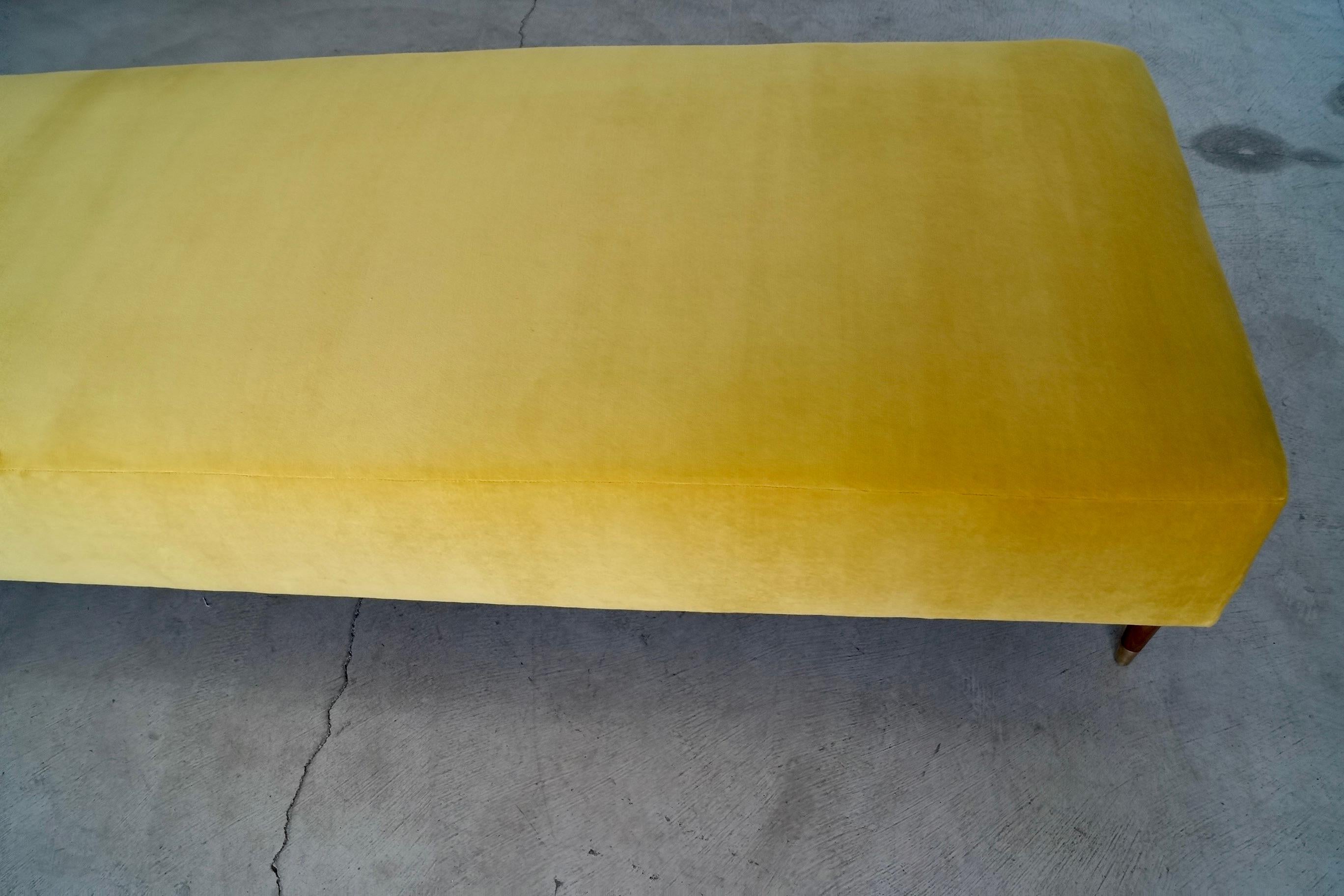 1950's Mid-Century Modern Gold Velvet Daybed - Two Available For Sale 12