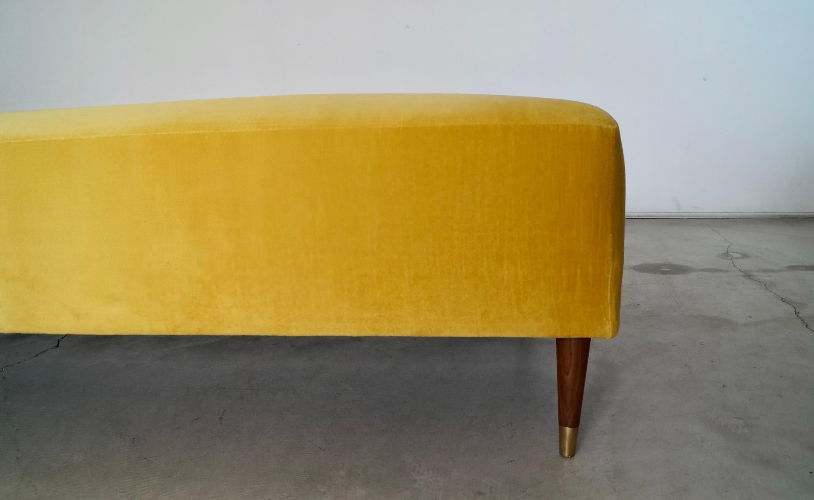 1950's Mid-Century Modern Gold Velvet Daybed - Two Available For Sale 13