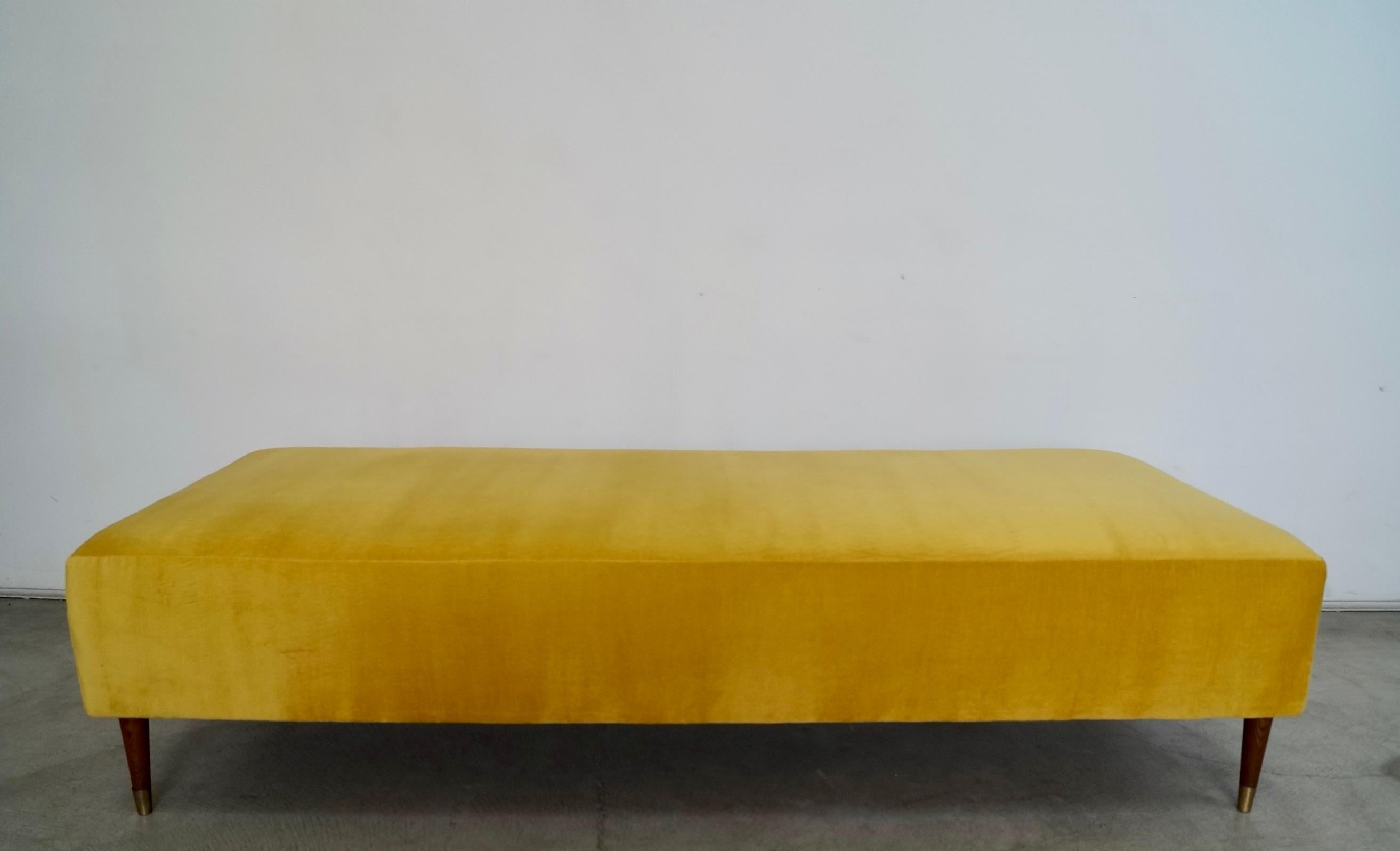 1950's Mid-Century Modern Gold Velvet Daybed - Two Available In Good Condition For Sale In Burbank, CA