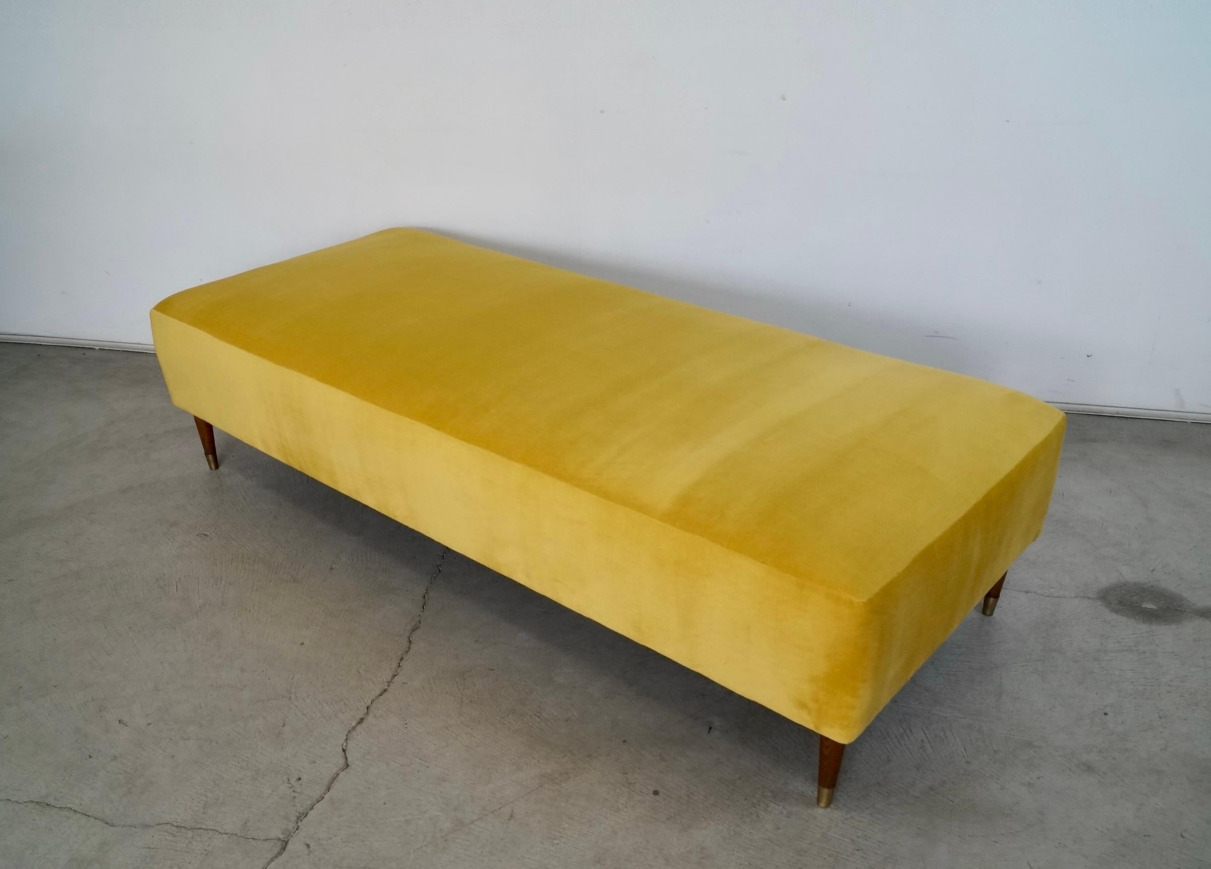 Mid-20th Century 1950's Mid-Century Modern Gold Velvet Daybed - Two Available For Sale