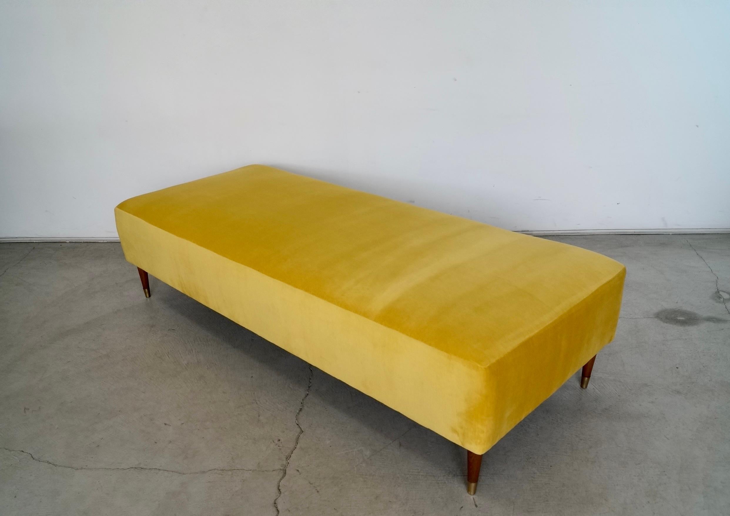1950's Mid-Century Modern Gold Velvet Daybed - Two Available For Sale 2