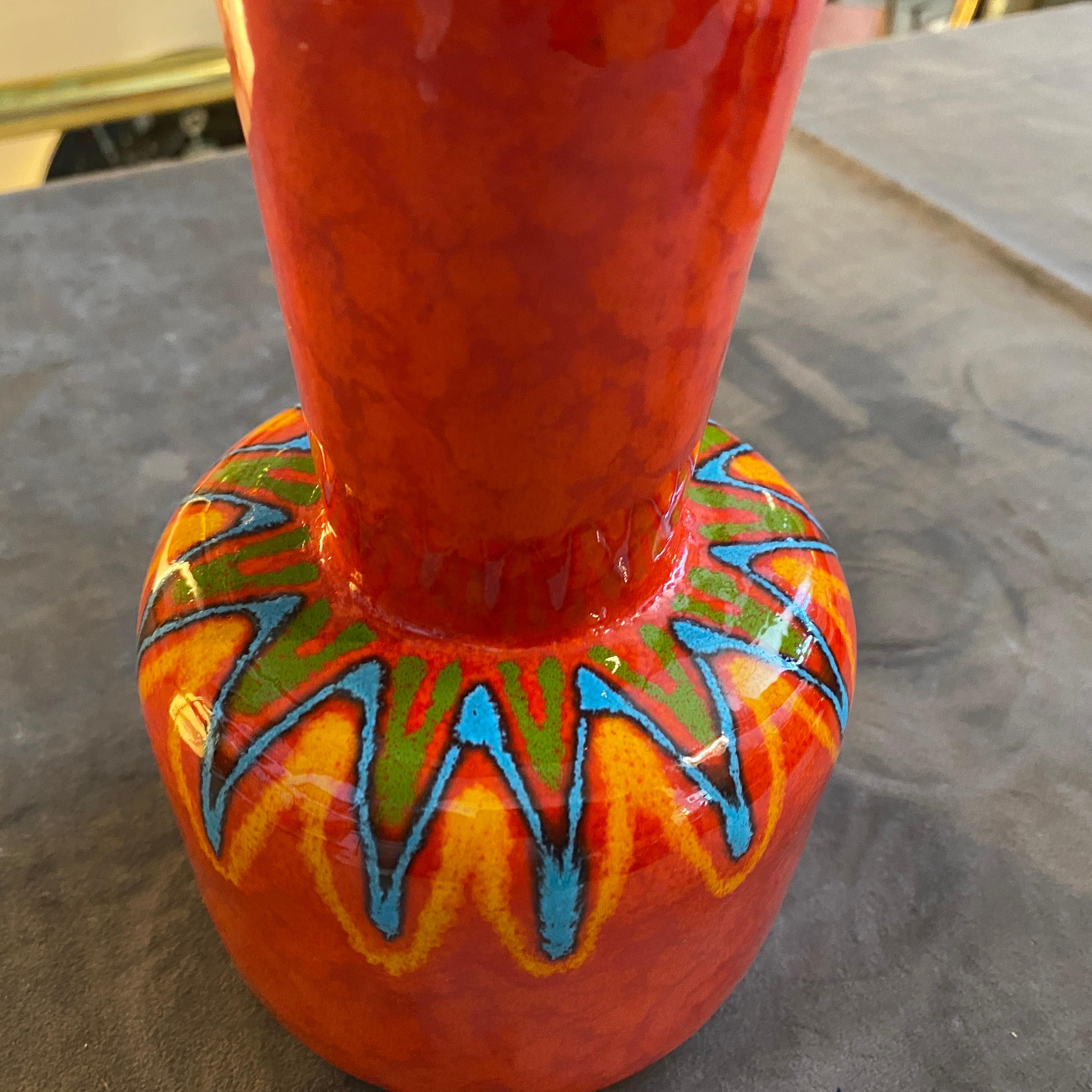 1950er Mid-Century Modern Handgemalte Keramikvase San Marino im Zustand „Gut“ im Angebot in Aci Castello, IT