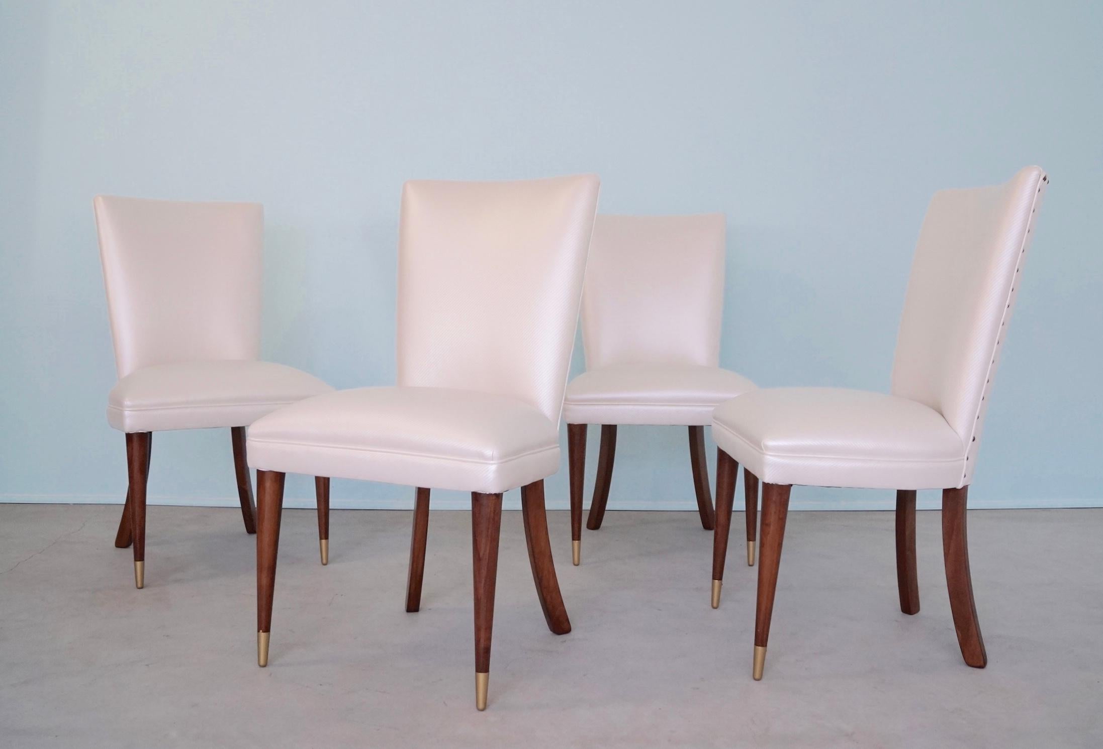 American 1950's Mid-Century Modern Hollywood Regency Dining Chairs - Set of 4 For Sale