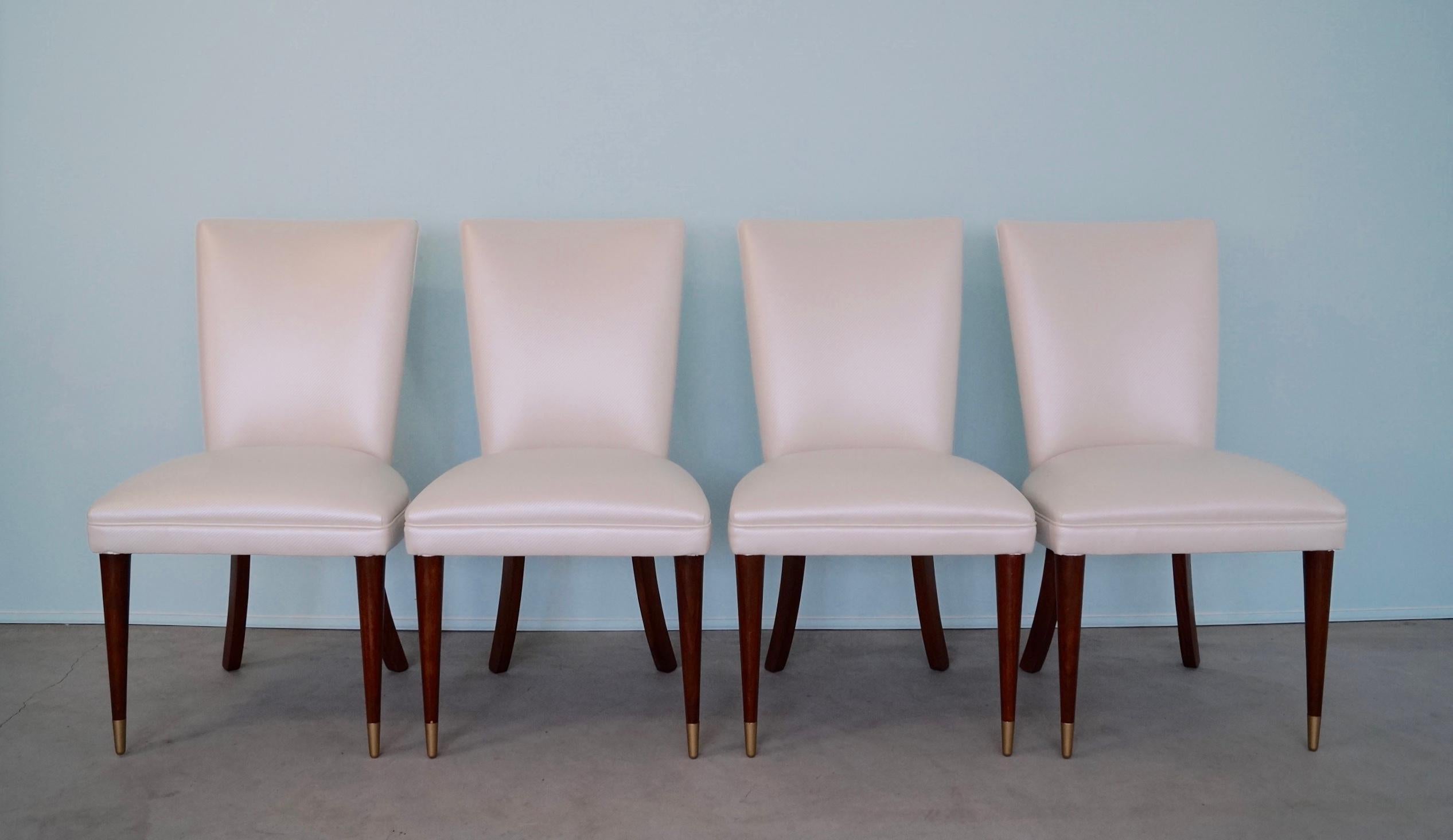 1950's Mid-Century Modern Hollywood Regency Dining Chairs - Set of 4 In Excellent Condition For Sale In Burbank, CA