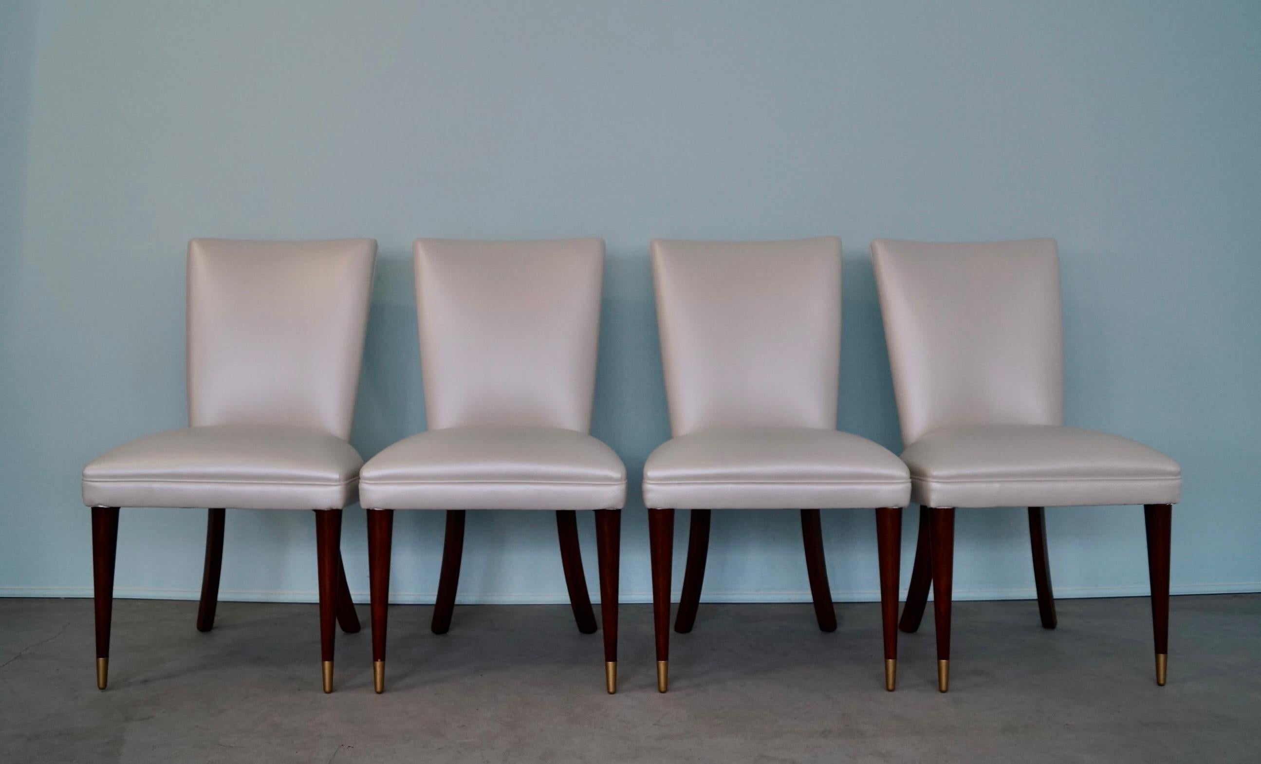 Mid-20th Century 1950's Mid-Century Modern Hollywood Regency Dining Chairs - Set of 4 For Sale