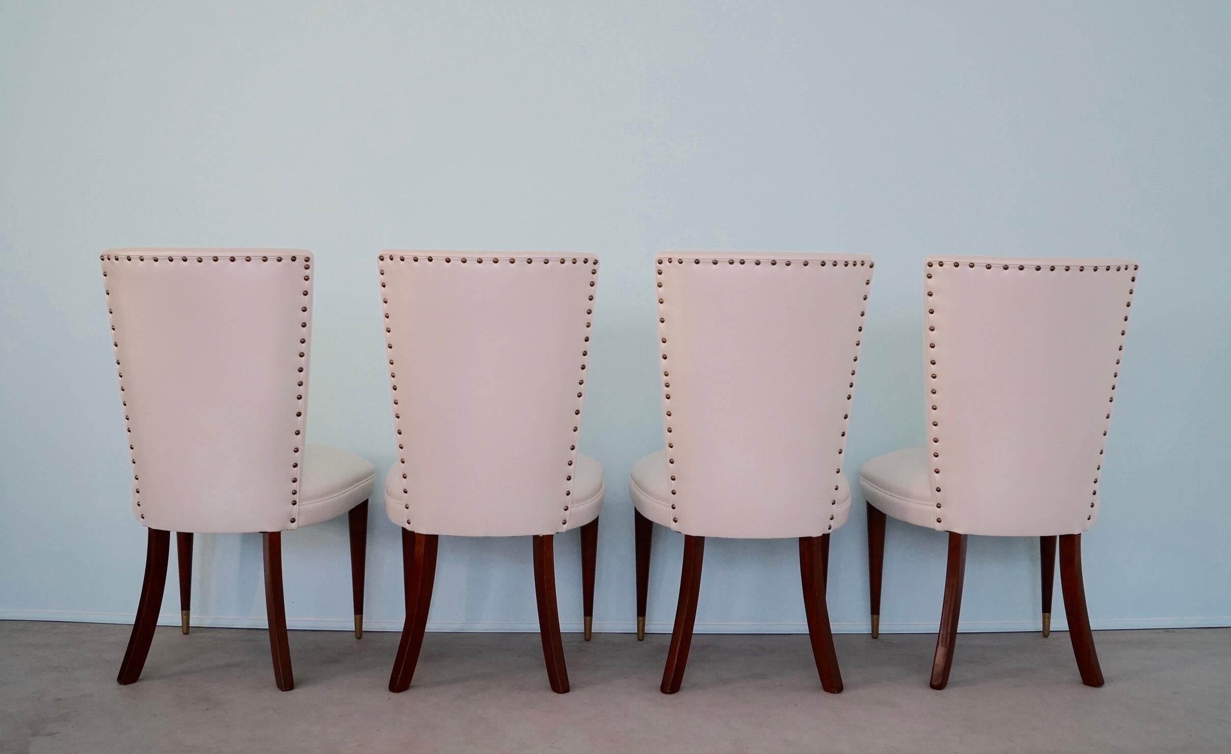 1950's Mid-Century Modern Hollywood Regency Dining Chairs - Set of 4 For Sale 1