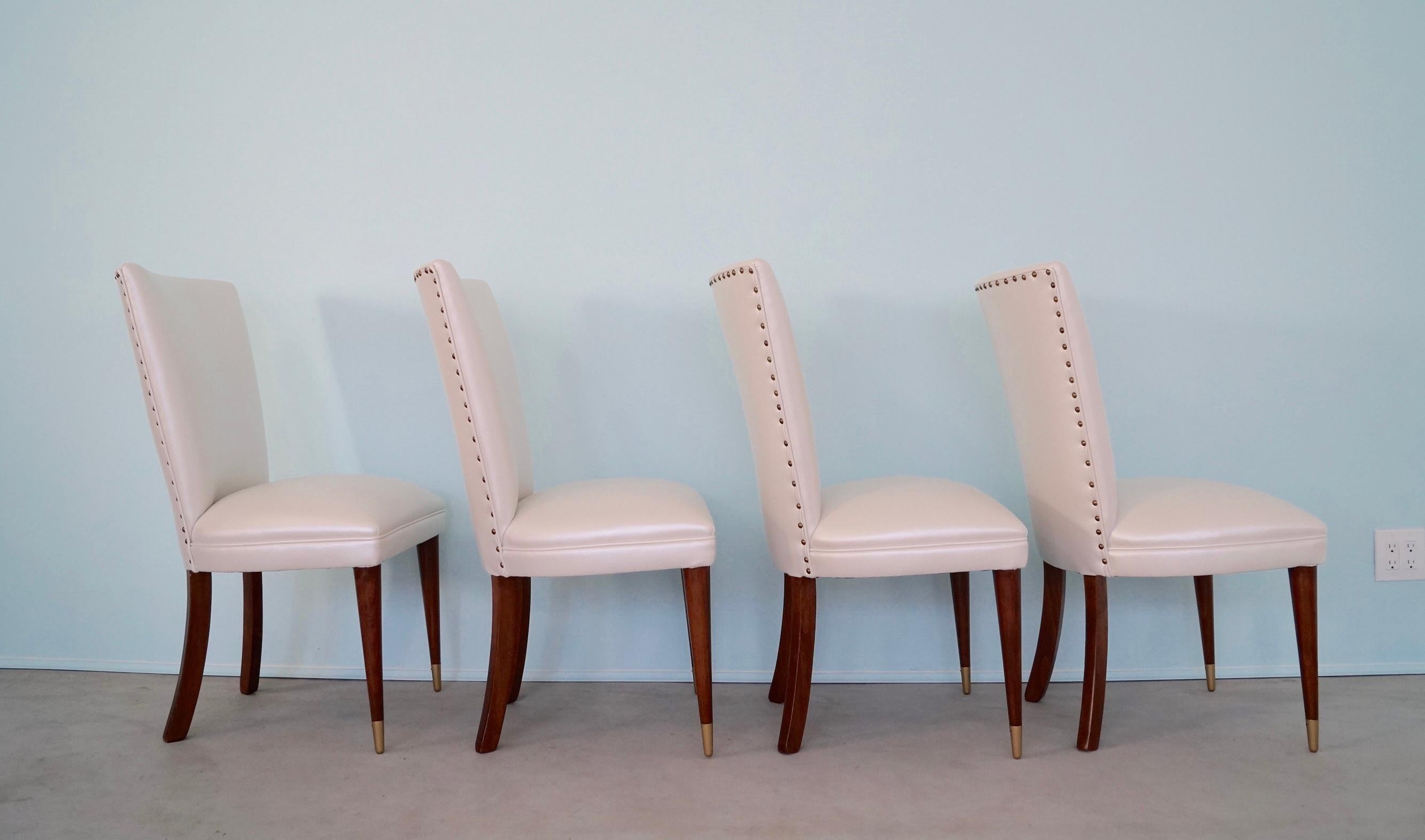 1950's Mid-Century Modern Hollywood Regency Dining Chairs - Set of 4 For Sale 2