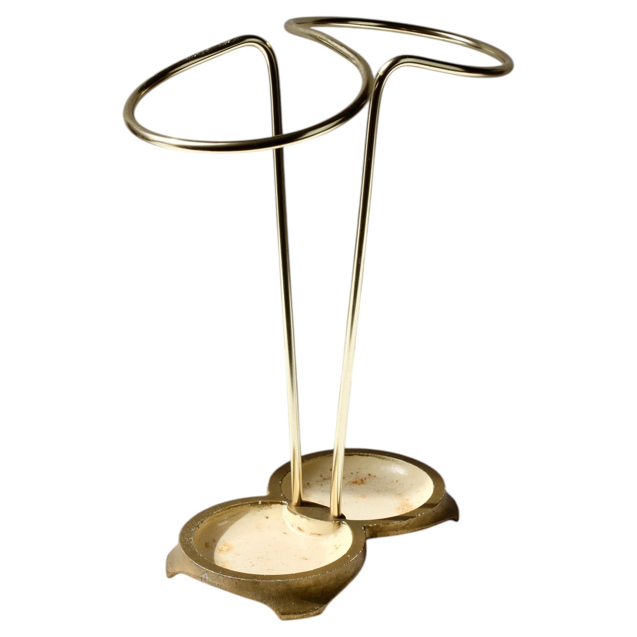 1950s Mid-Century Modern Iron & Brass Umbrella Stand Holder Carl Auböck Style