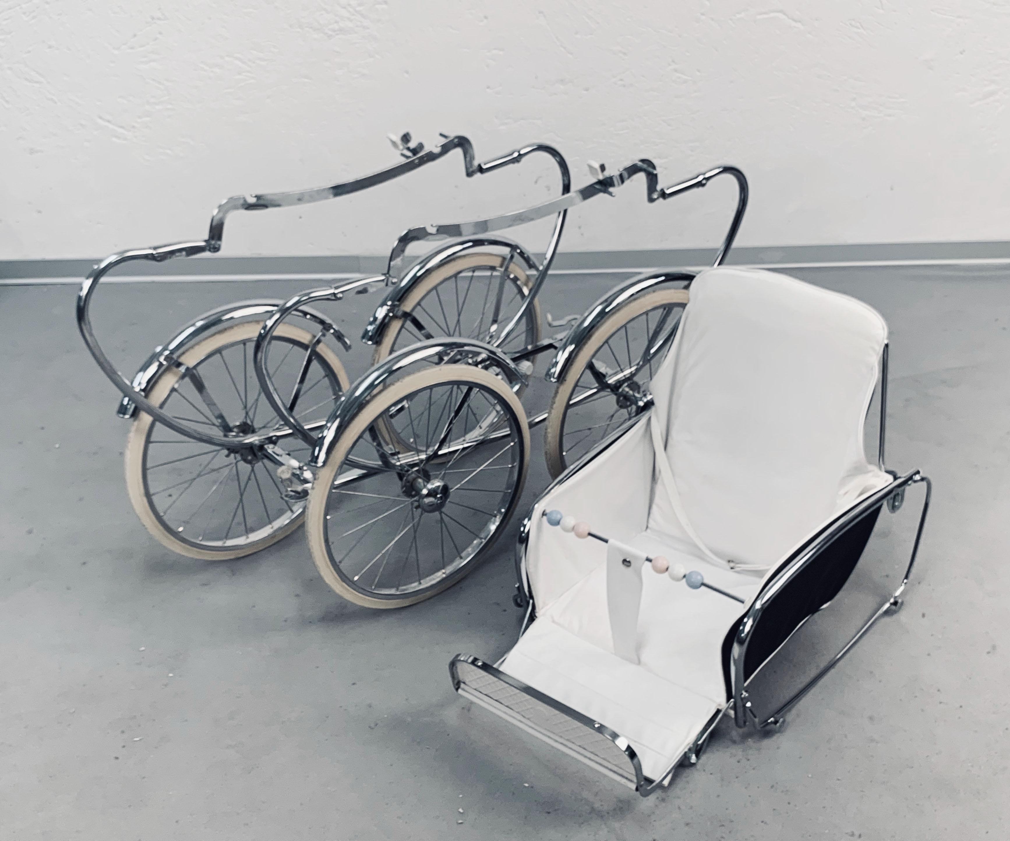 1950s Mid-Century Modern Italian Baby Carriage Pram Stroller by Giordani, Italy 4