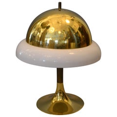 Lampe de table italienne en laiton et plastique, moderne du milieu du XXe siècle, années 1950