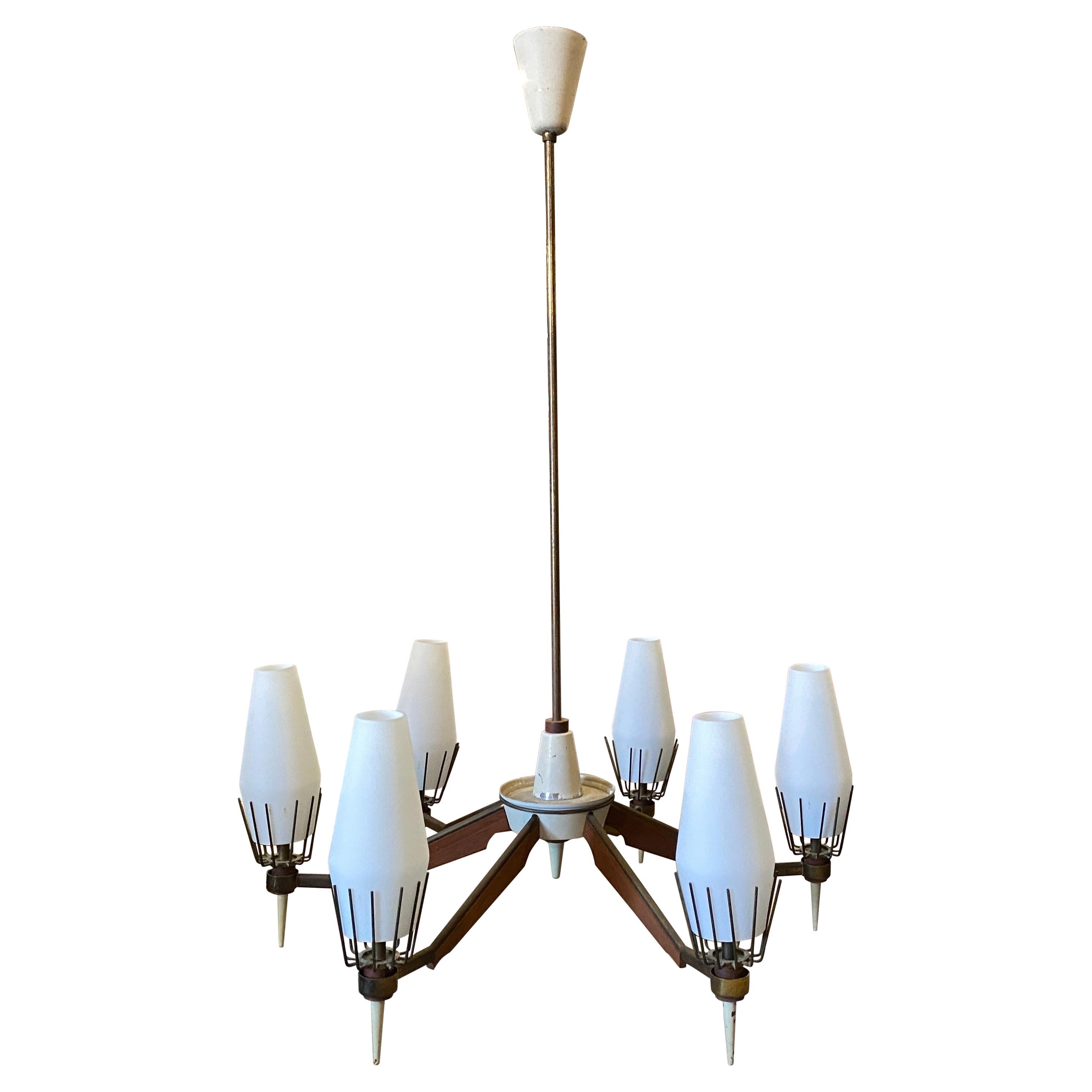 Lustre italien moderne mi-siècle des années 1950 dans le style d'Arredoluce