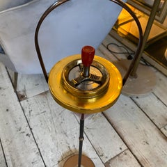 Posacenere a colonna italiano in alluminio del 1950 di metà secolo moderno