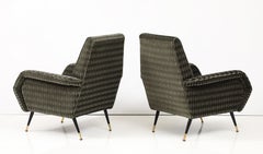 1950's Mid-Century Modern Italian Lounge Chairs mit Donghia Mohair Polsterung