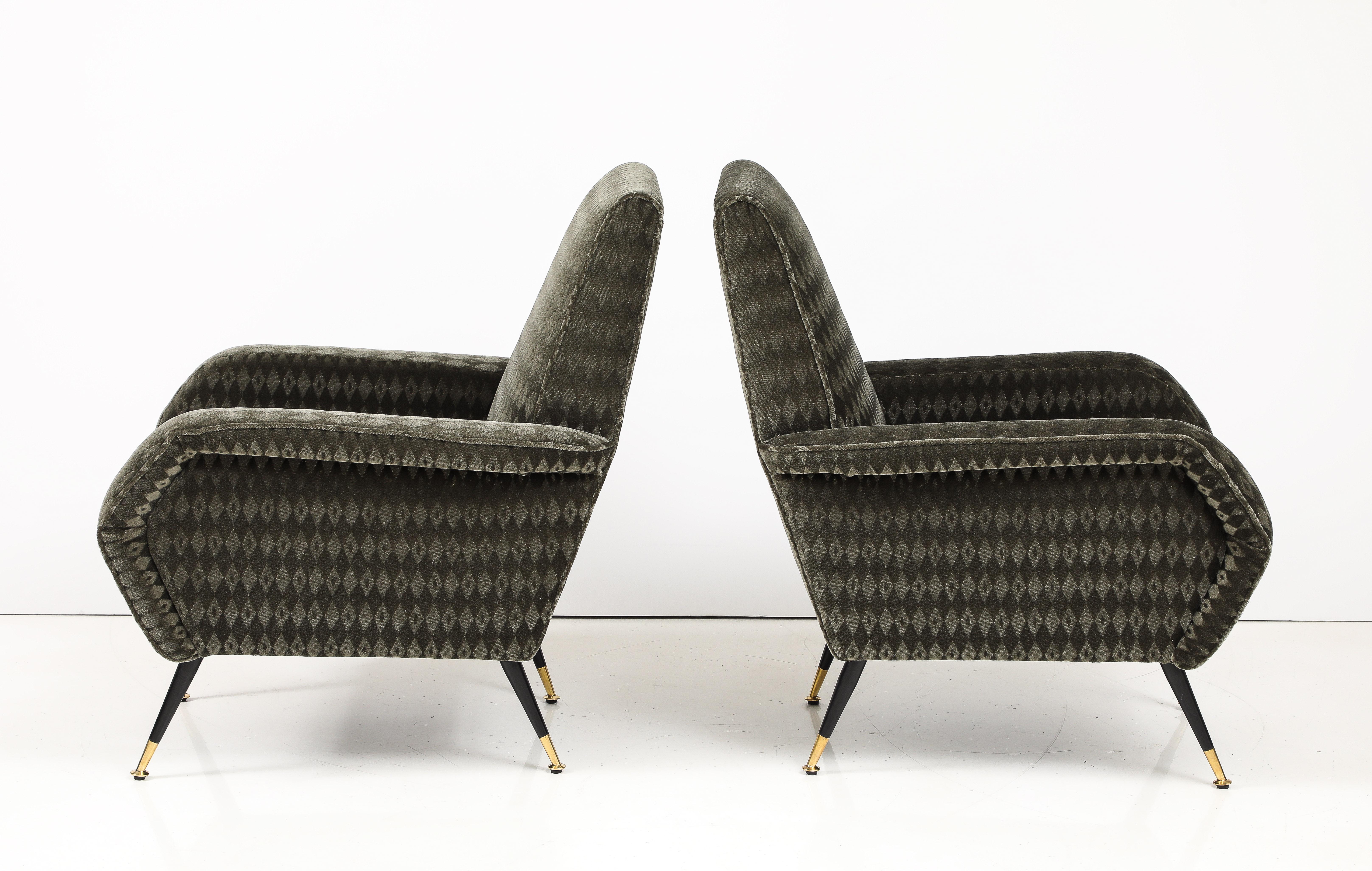 Sedie da salotto italiane della metà del secolo scorso con rivestimento in mohair Donghia In condizioni buone in vendita a New York, NY