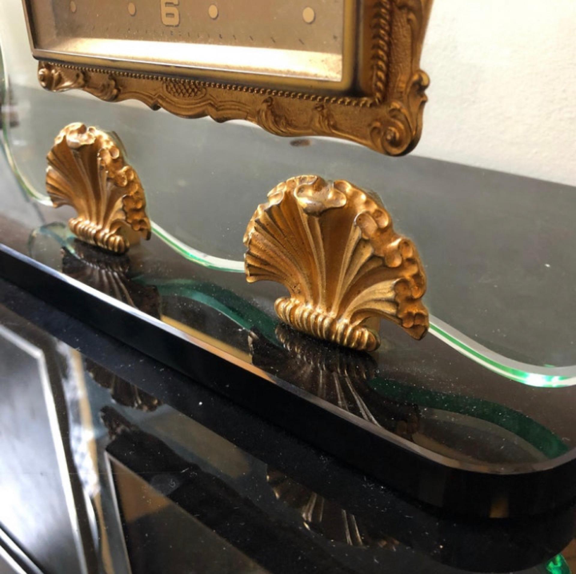 Italiano Orologio da tavolo italiano del 1950 di metà secolo nello stile di Fontana Arte in vendita