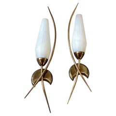 Italienische Mid-Century-Modern-Wandleuchter aus den 1950er Jahren in der Art von Oscar Torlasco