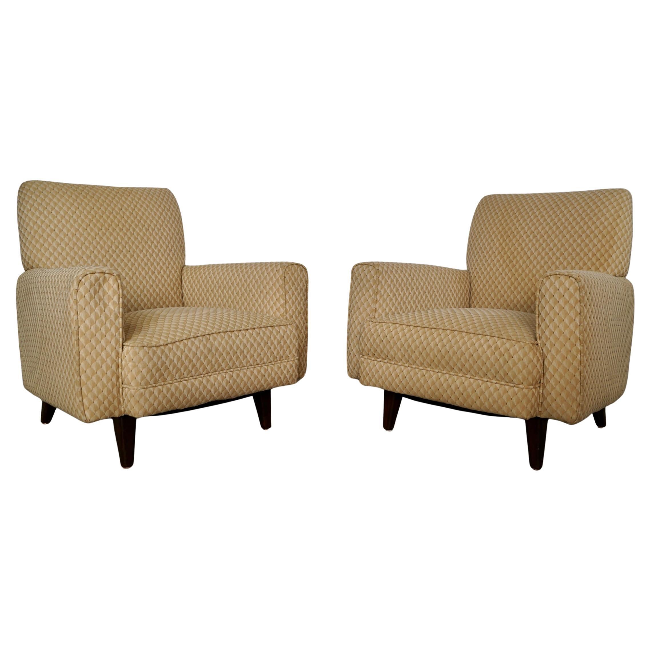 Paire de chaises longues de style Jens Risom des années 1950, modernes au milieu du siècle dernier