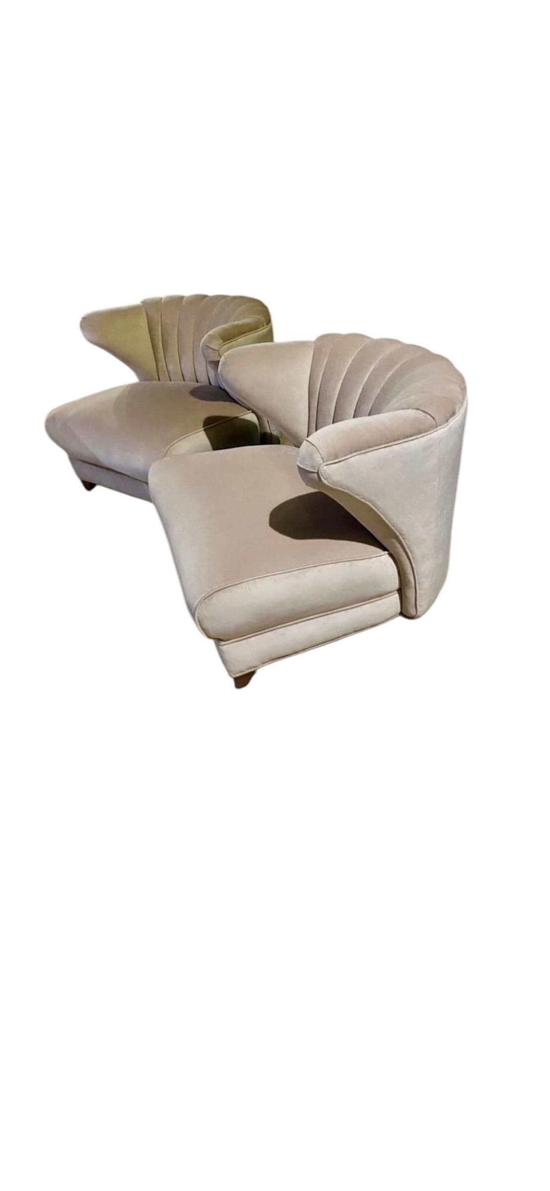 Mid-Century Modern 1950's Mid Century Modern Karpen of California Channel Back Lounge Chairs For Sale