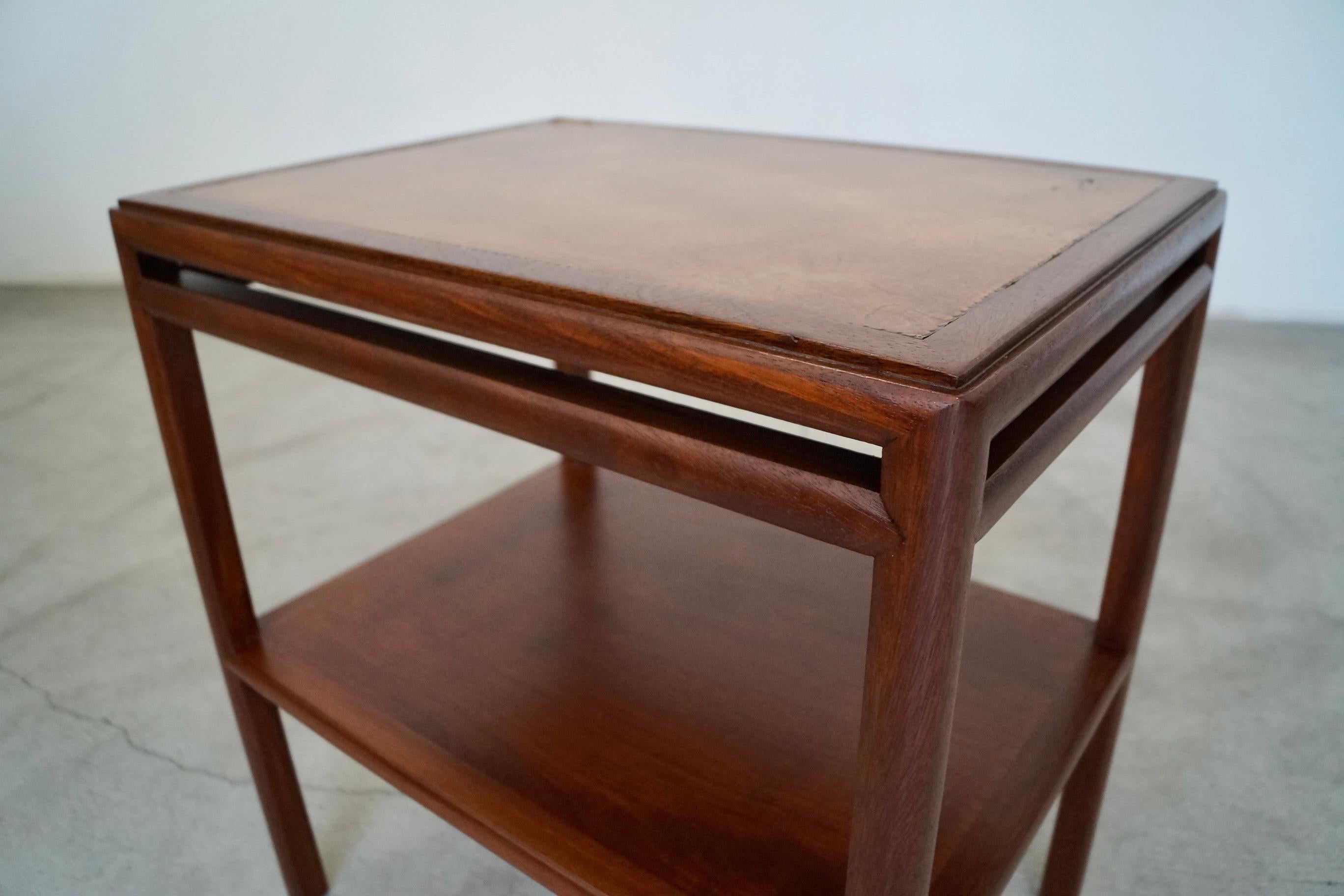 1950's Mid-Century Modern Leather End Table For Sale 6