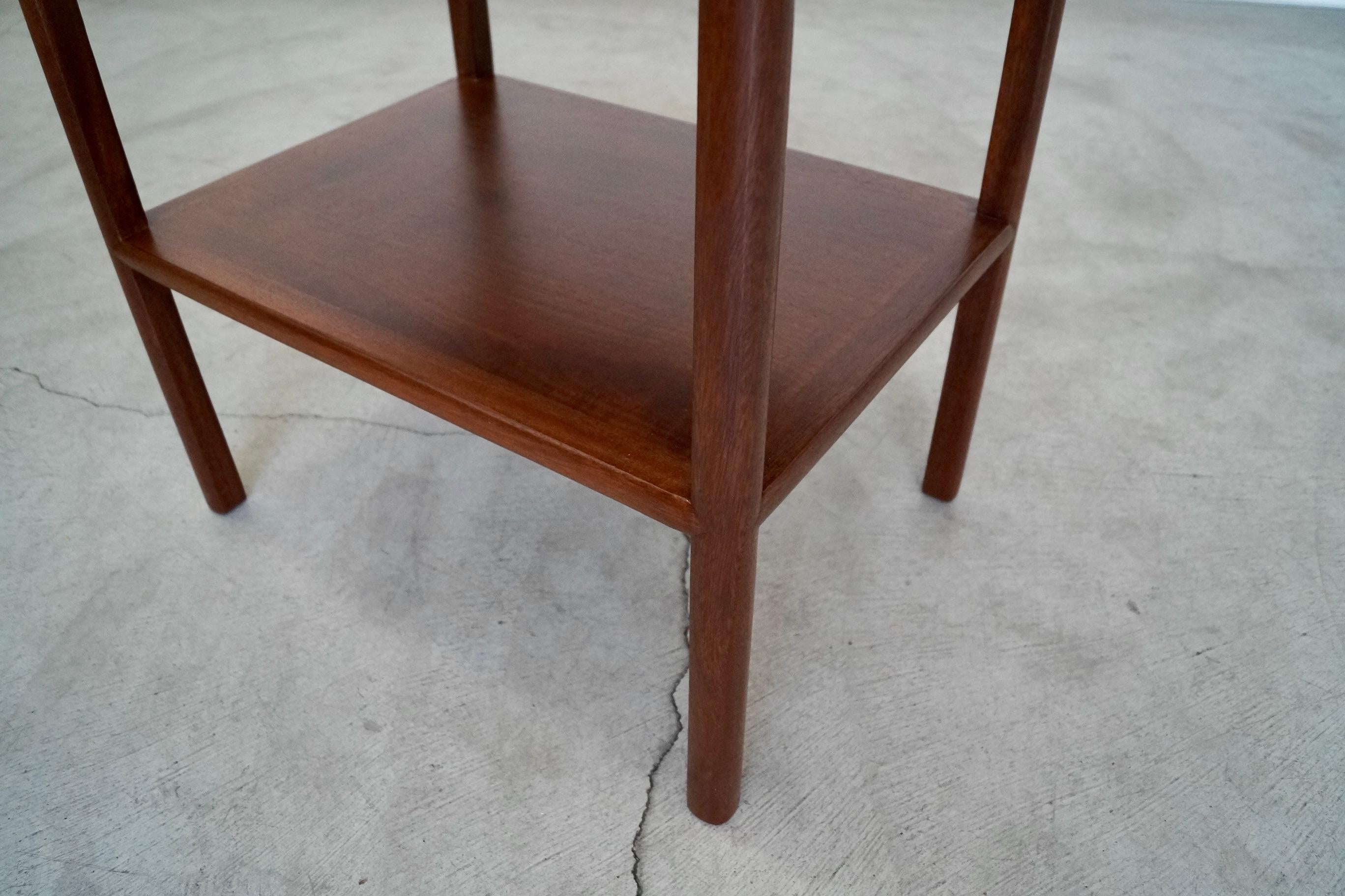 1950's Mid-Century Modern Leather End Table For Sale 7