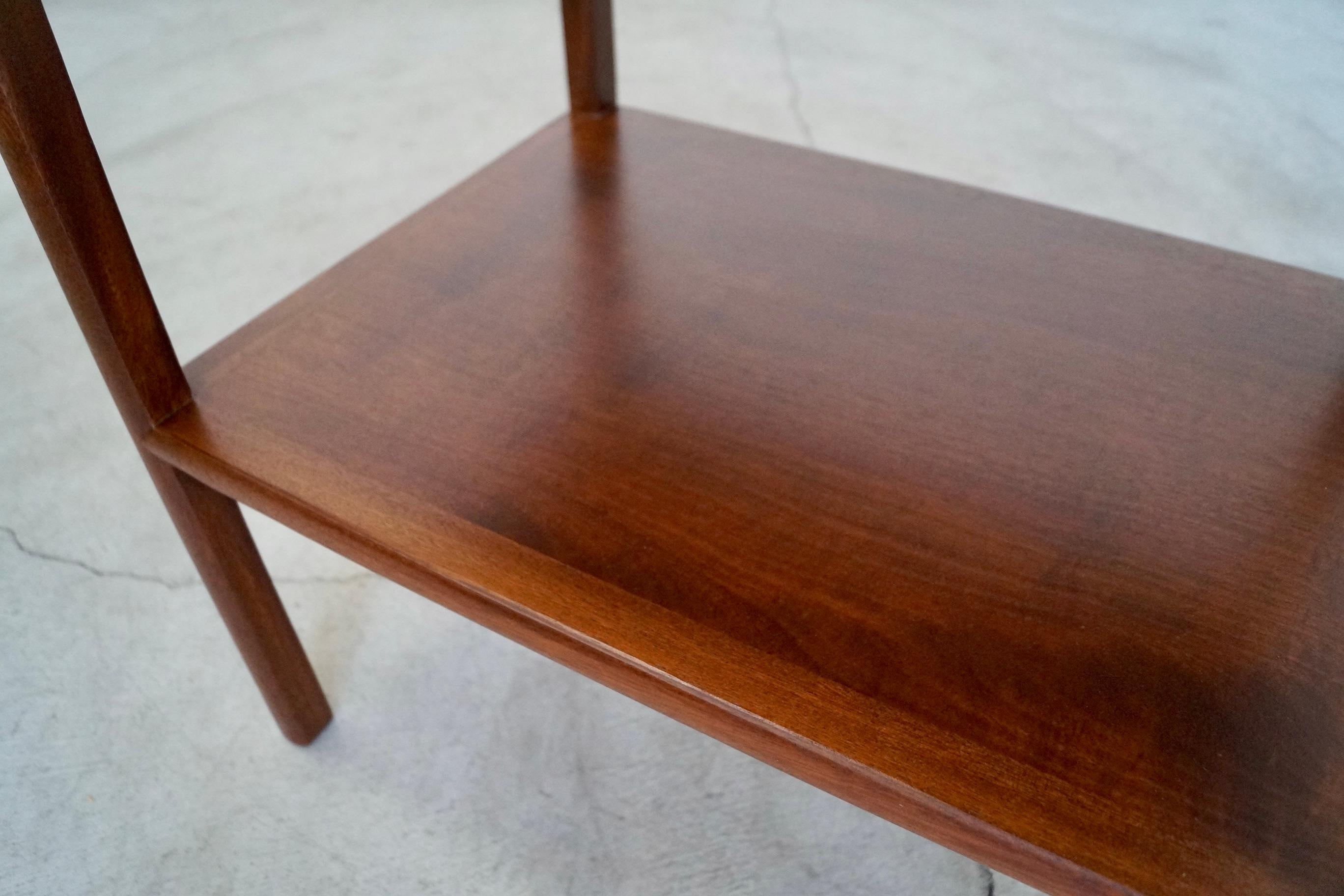1950's Mid-Century Modern Leather End Table For Sale 8
