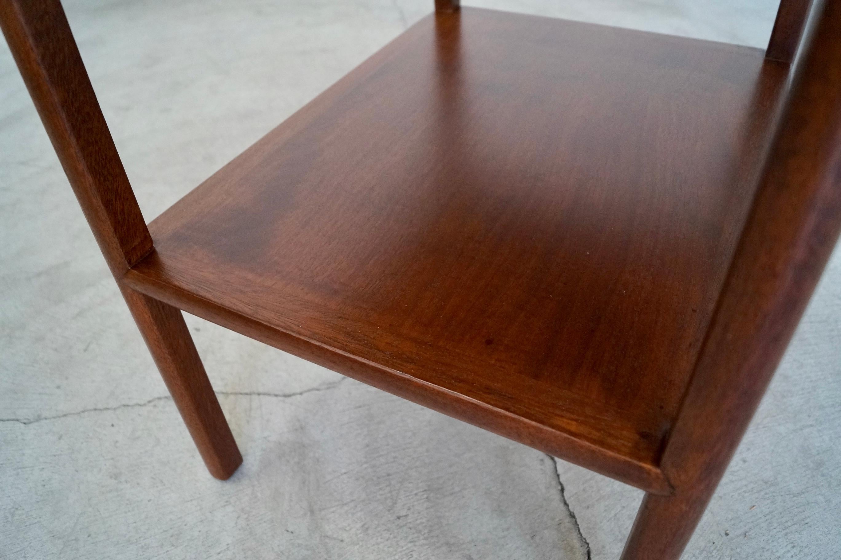 1950's Mid-Century Modern Leather End Table For Sale 9