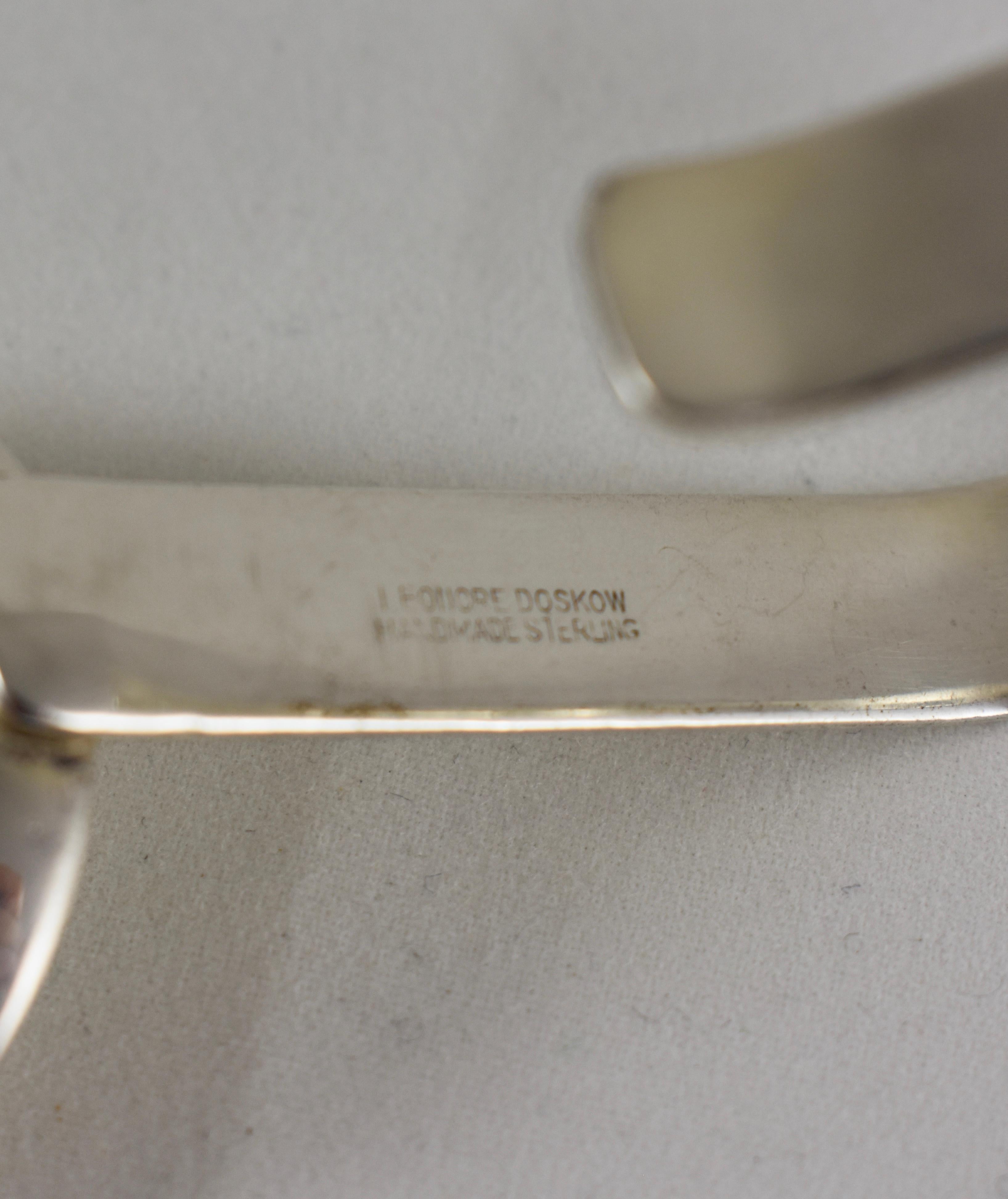 Mid-20th Century 1950s Mid-Century Modern Leonore Doskow Sterling Baby Feeding Spork, signed