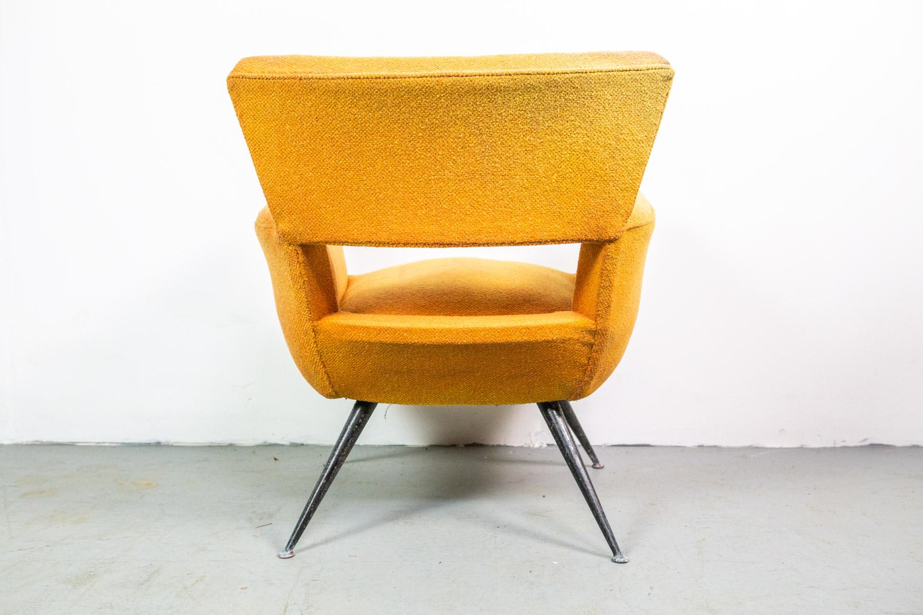 Metal 1950s Mid-Century Modern Lounge Armchair by Henry Glass