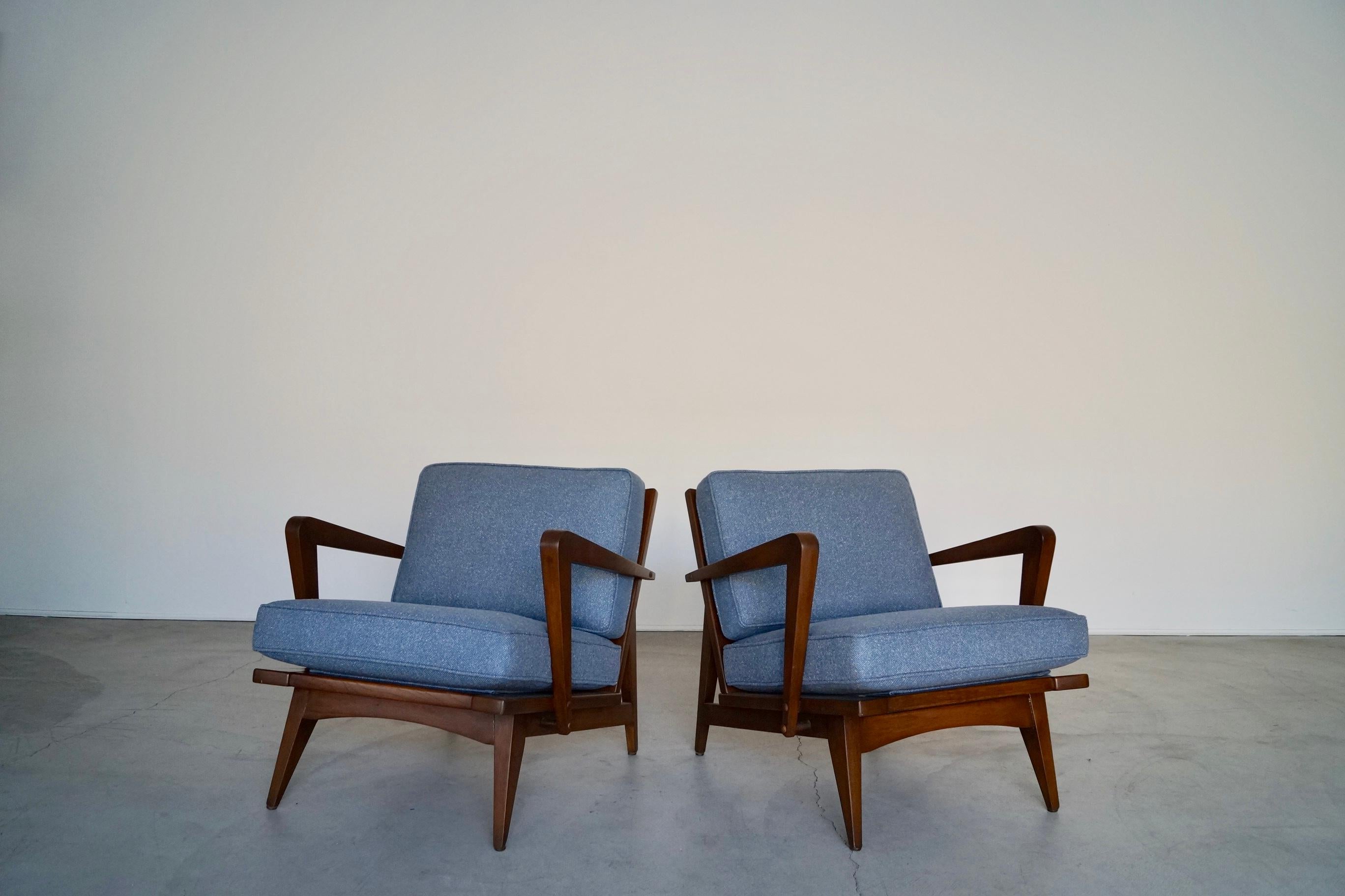 American 1950's Mid-Century Modern Lounge Chairs - a Pair