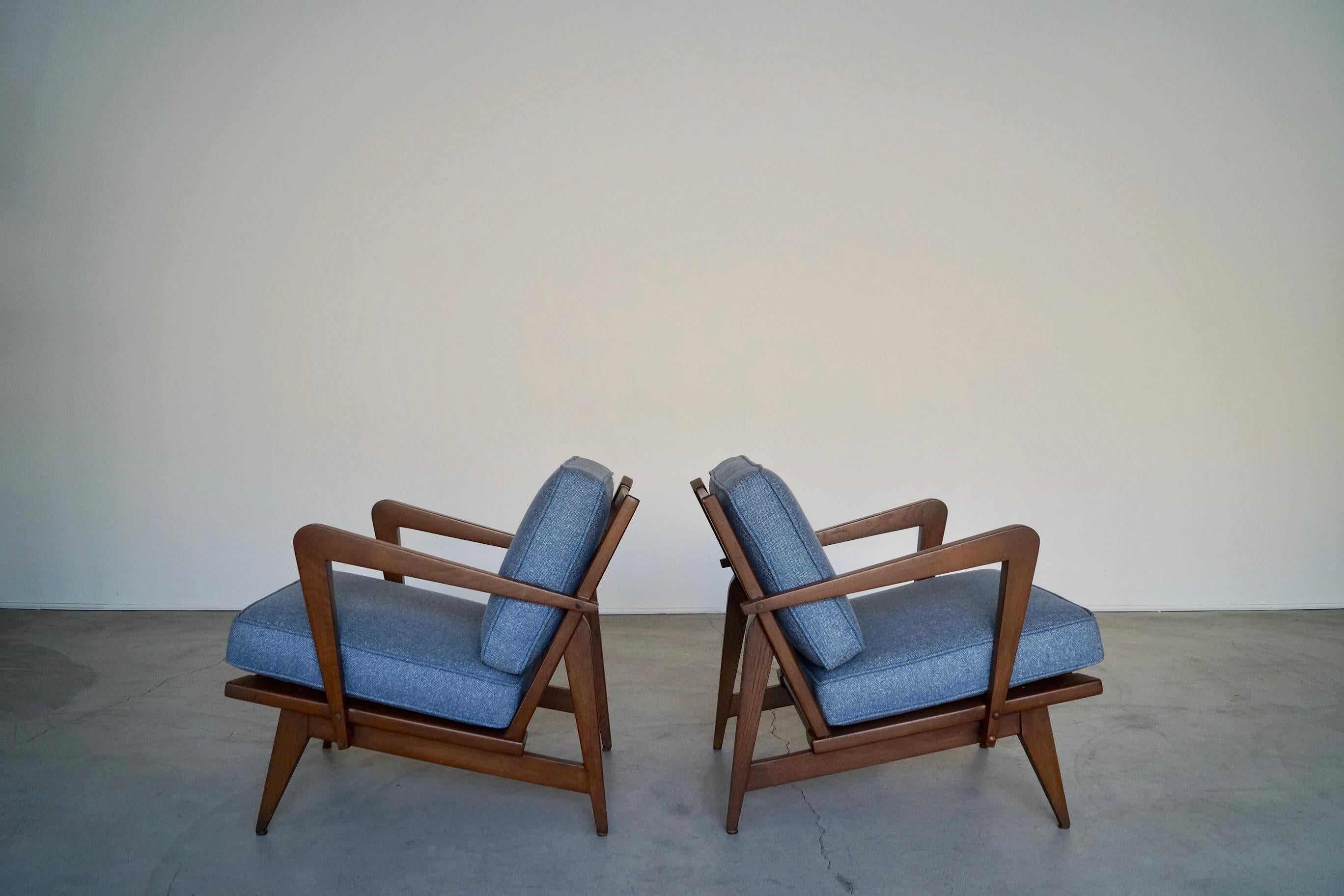 1950's Mid-Century Modern Lounge Chairs - a Pair In Excellent Condition In Burbank, CA