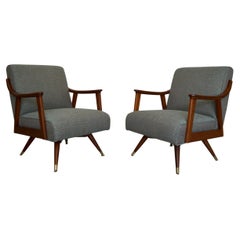 Vintage 1950's Mid-Century Modern Lounge Chairs, a Pair