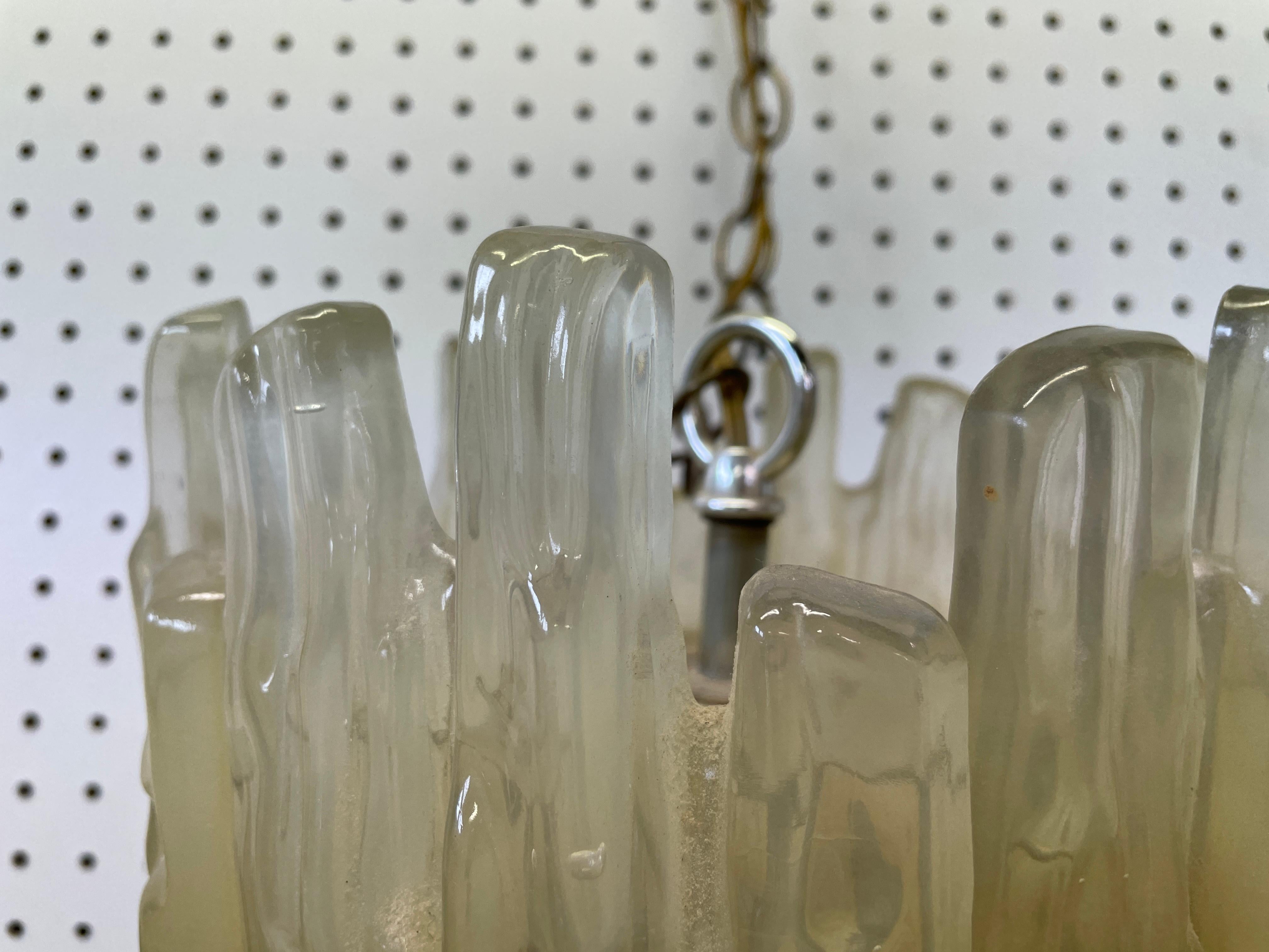 1950s Mid-Century Modern Lucite Icicle Hanging Pendant Lamp 5
