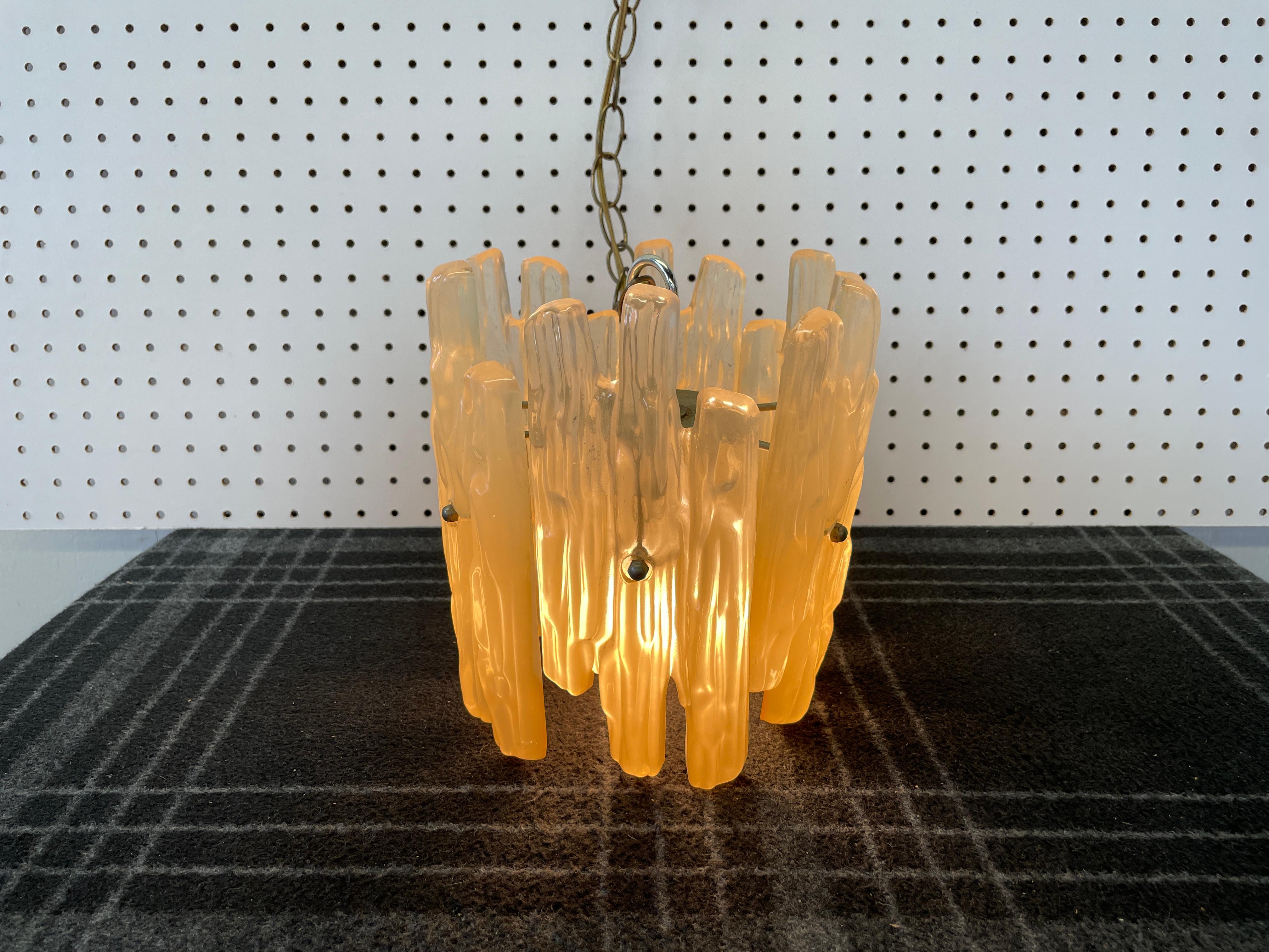 1950s Mid-Century Modern Lucite Icicle Hanging Pendant Lamp 1