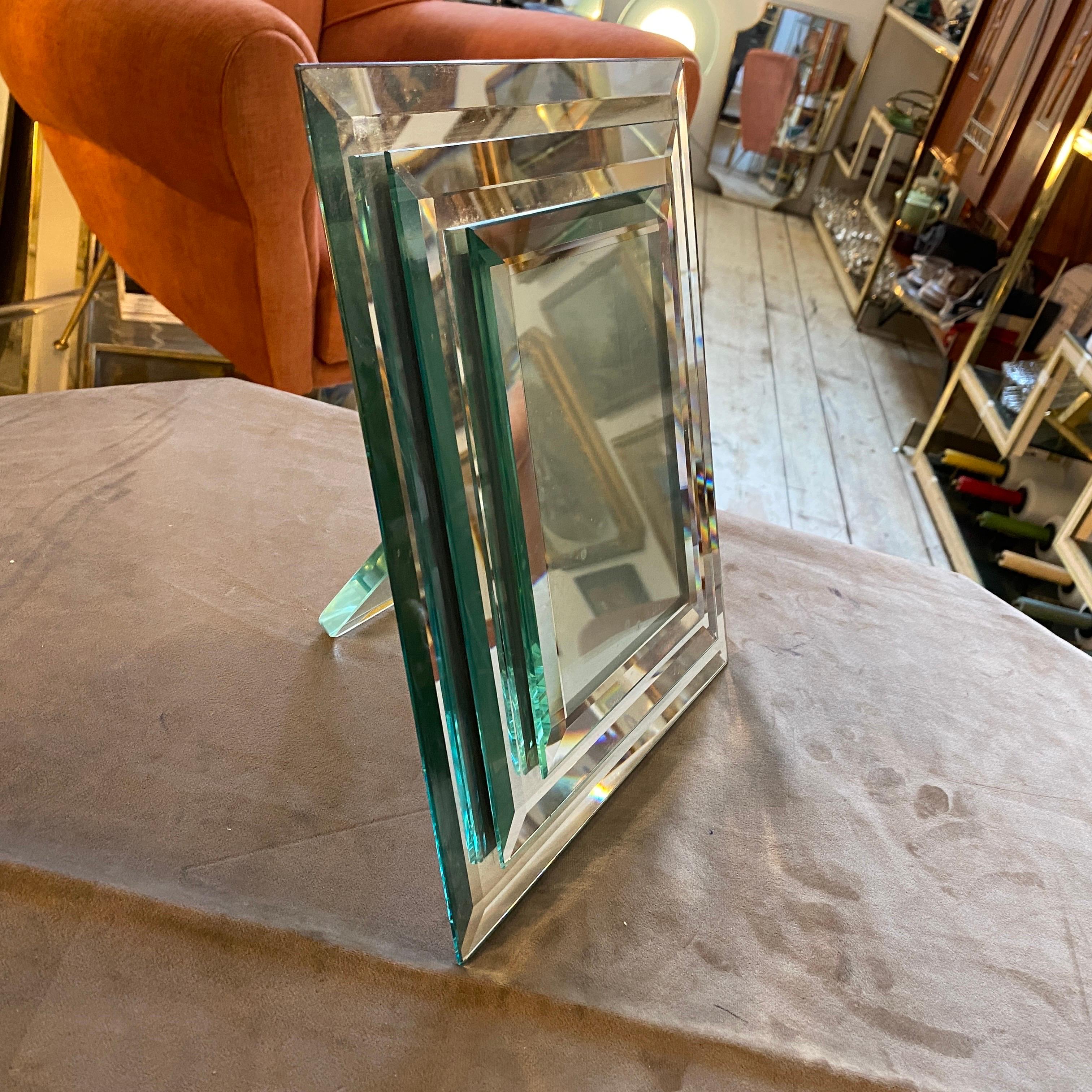 Portarretratos de cristal espejado moderno de mediados de siglo de 1950 de Fontana Arte en venta 2