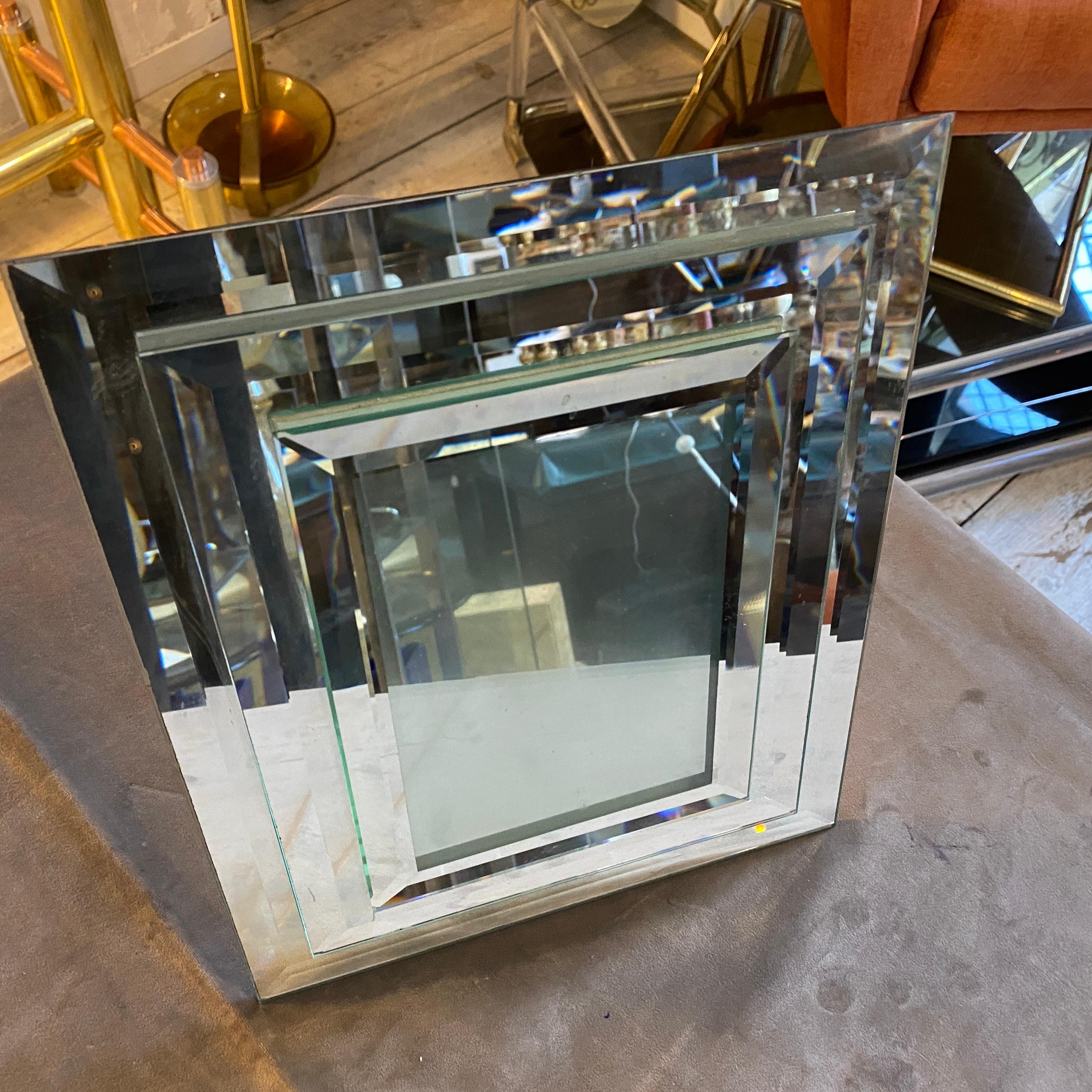 Portarretratos de cristal espejado moderno de mediados de siglo de 1950 de Fontana Arte Italiano en venta