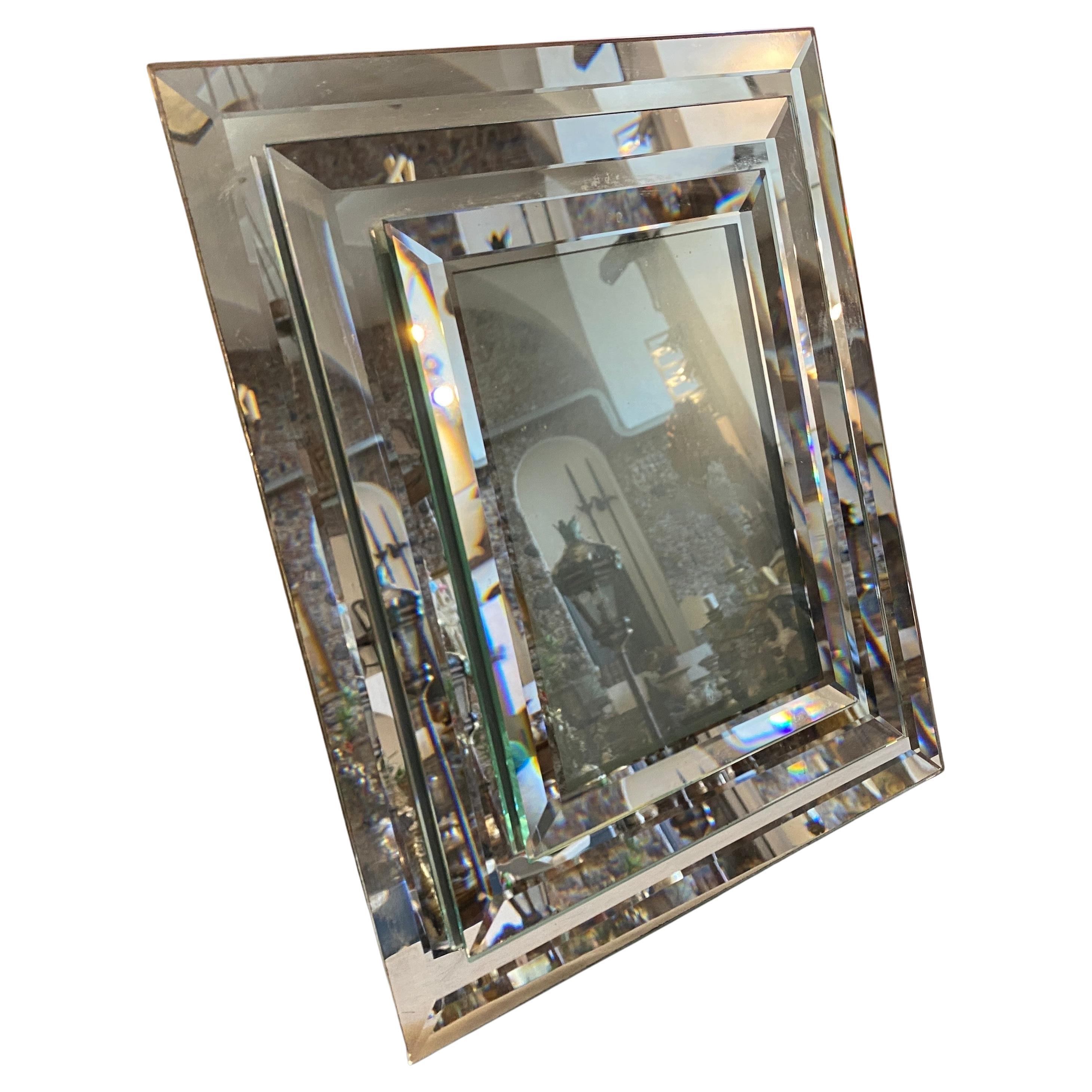 Verspiegelter Bilderrahmen aus Glas von Fontana Arte, Mid-Century Modern, 1950er Jahre im Angebot