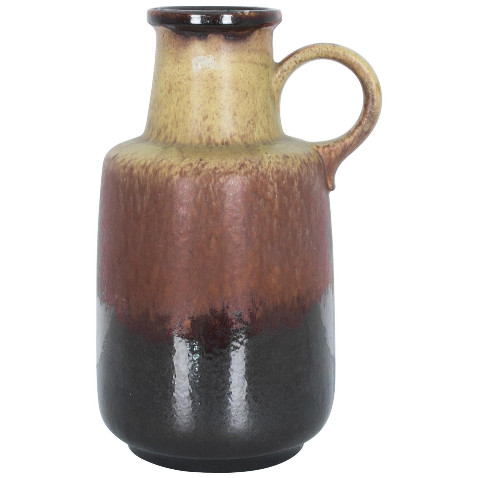 1950s Mid-Century Modern Ochre Umber Ceramic Vase