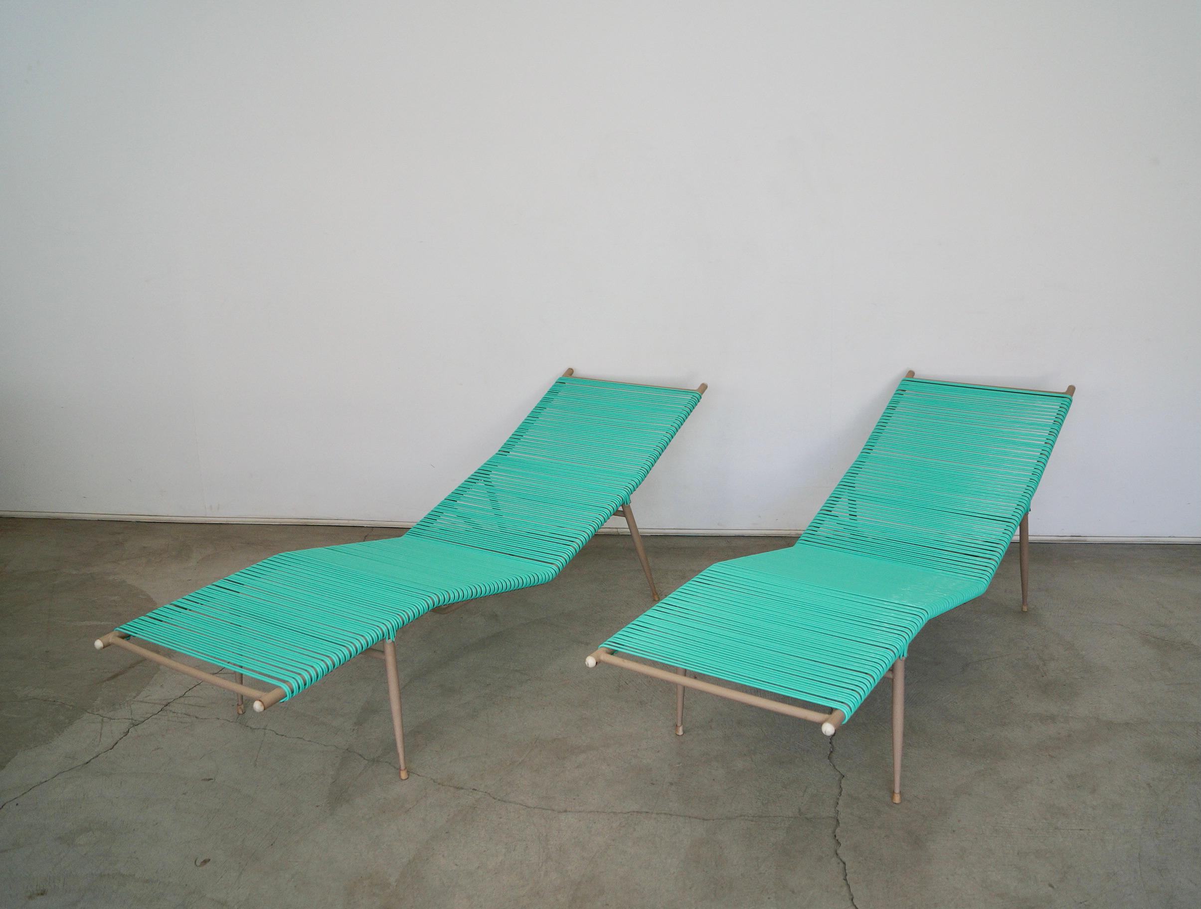 1950's Mid-Century Modern Patio POOL Chaise Lounge Chairs, a Pair 3