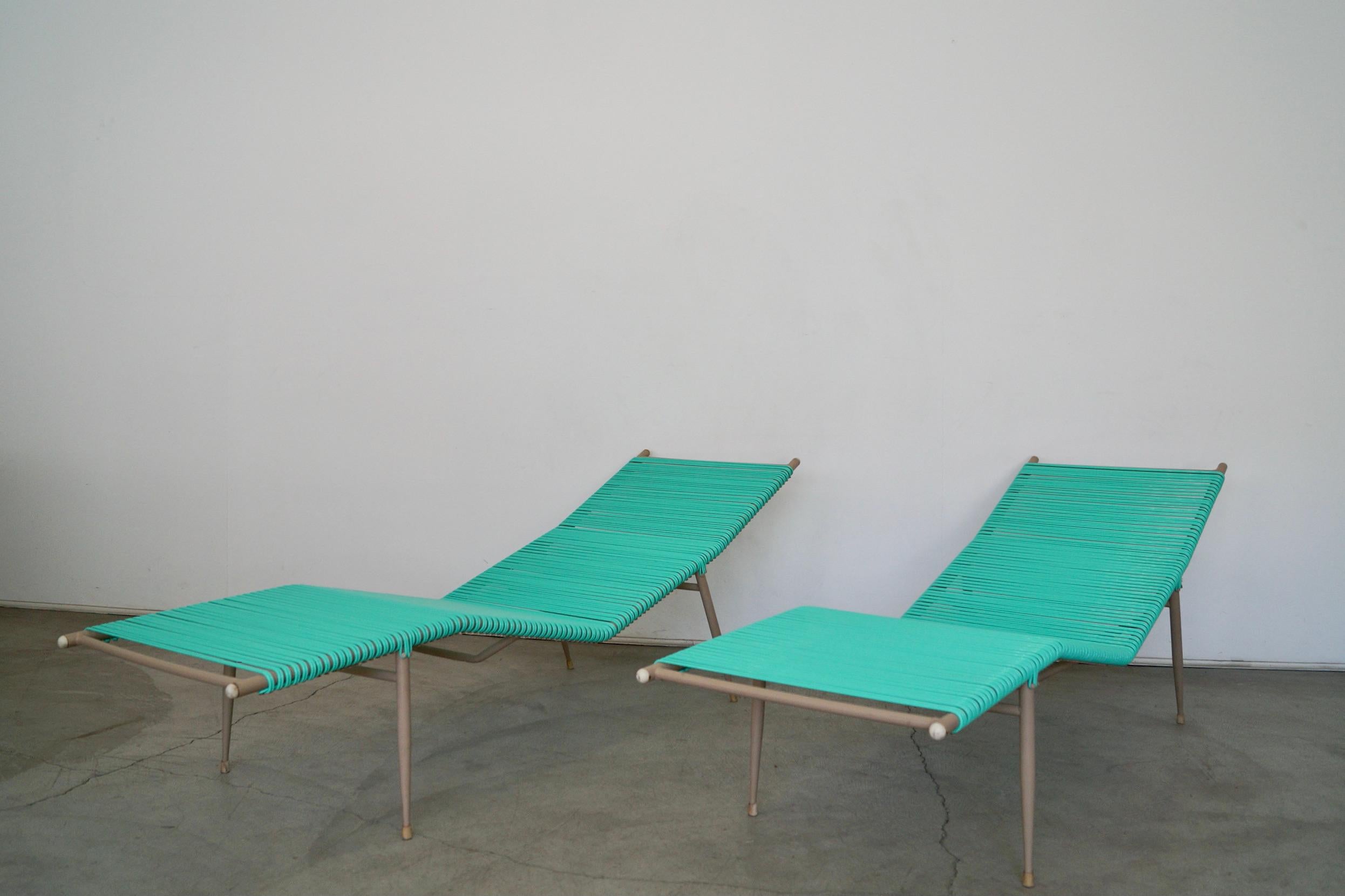 1950's Mid-Century Modern Patio POOL Chaise Lounge Chairs, a Pair 4