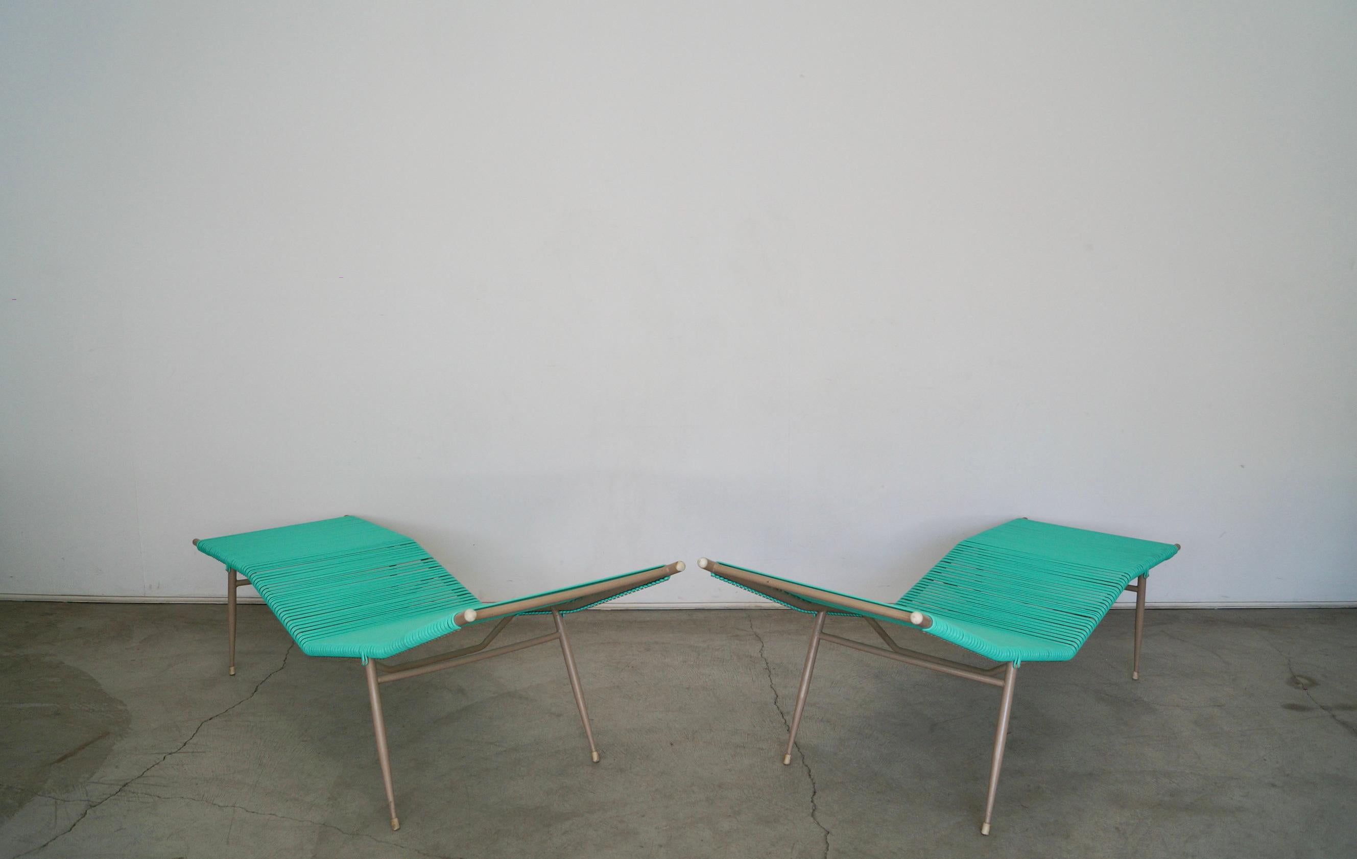 1950's Mid-Century Modern Patio POOL Chaise Lounge Chairs, a Pair 1