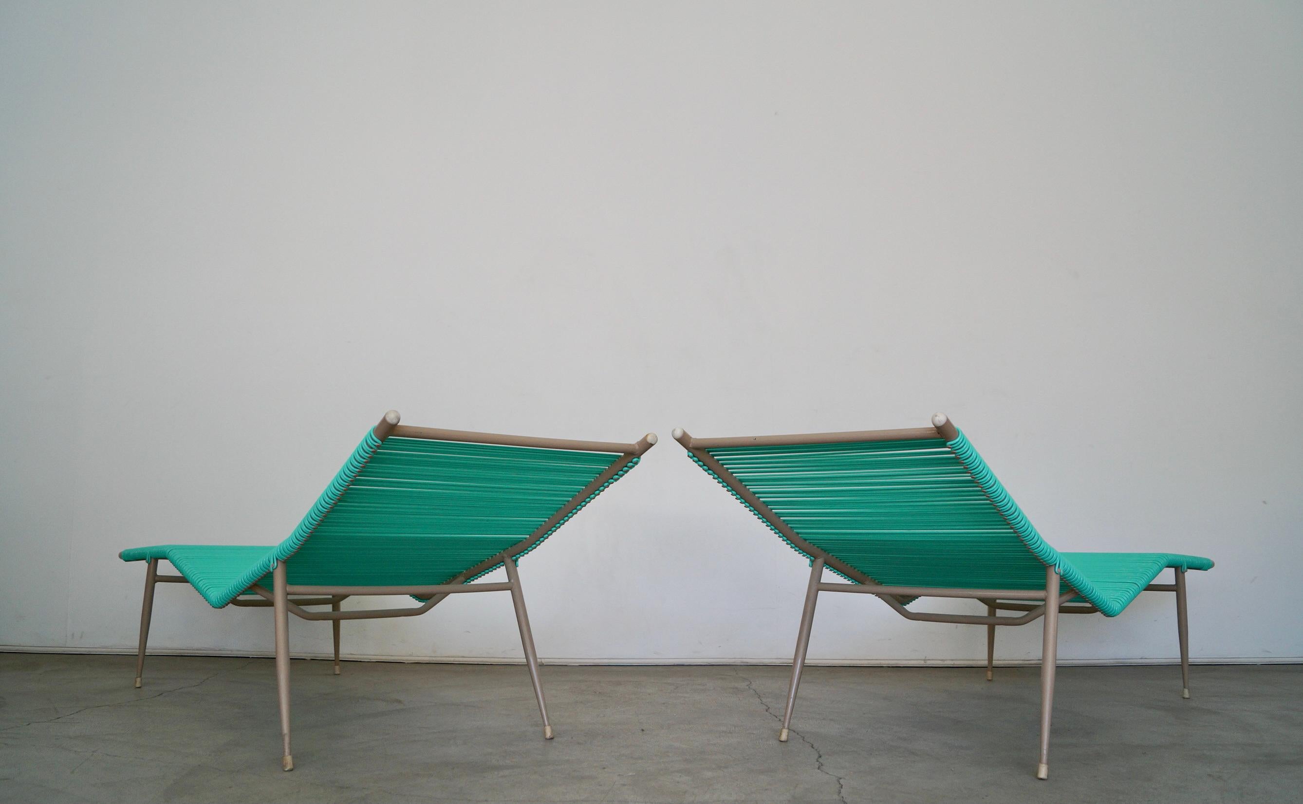 1950's Mid-Century Modern Patio POOL Chaise Lounge Chairs, a Pair 2