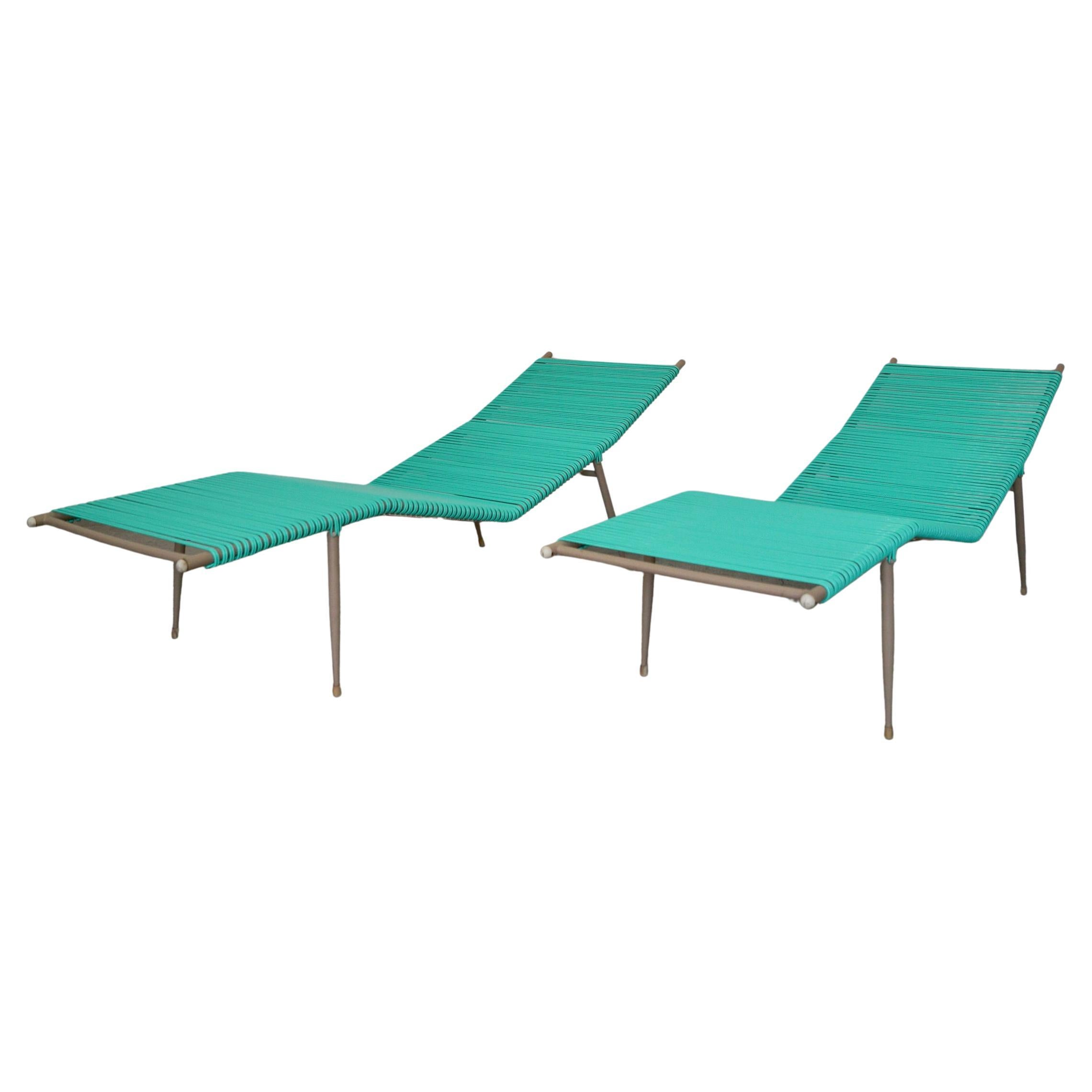 1950's Mid-Century Modern Patio POOL Chaise Lounge Chairs, a Pair