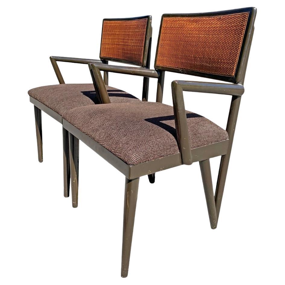1950s Mid Century Modern Paul Frankl para John Stuart Pareja de sillas estilo Z