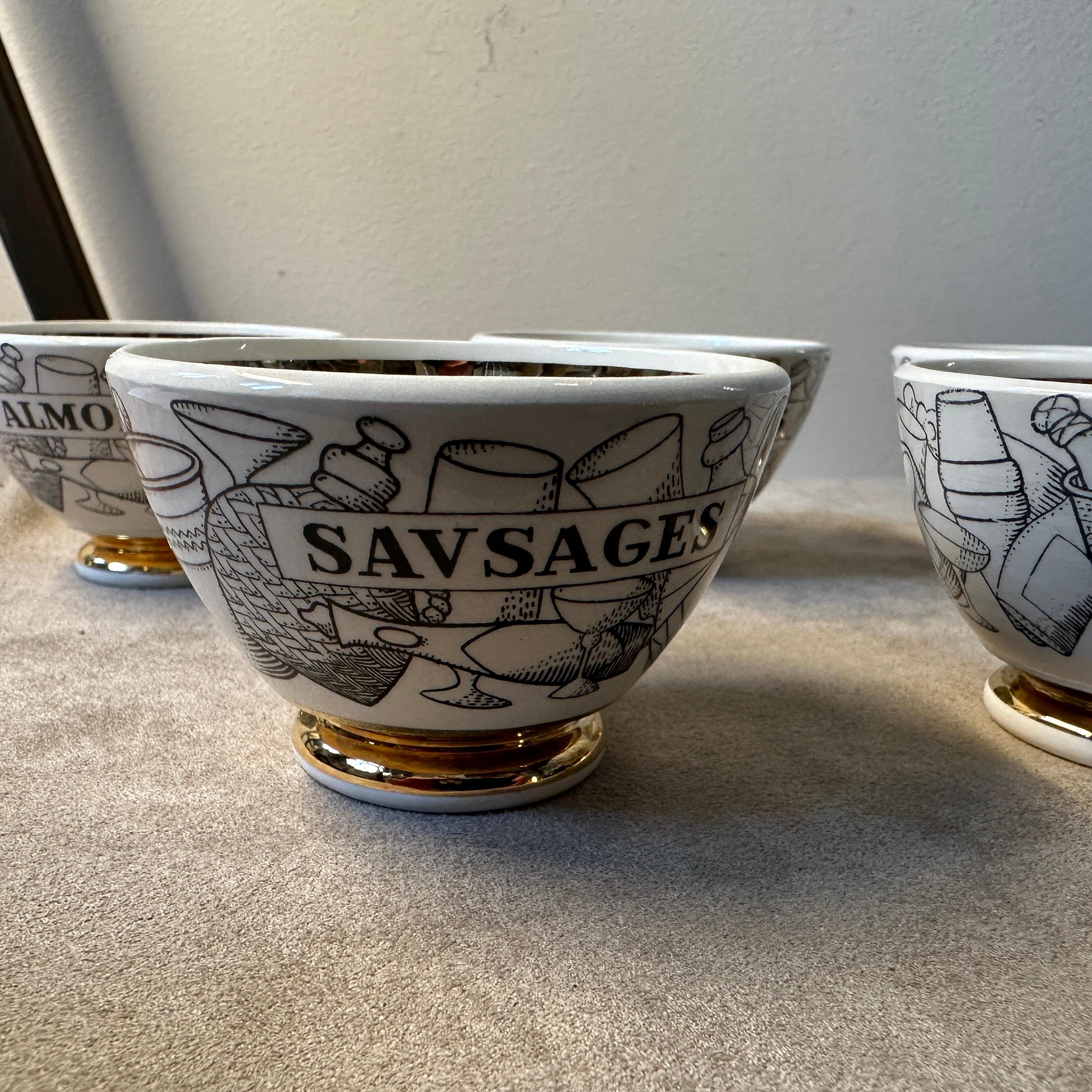 Italian 1950s Mid-Century Modern Piero Fornasetti Porcelain Aperitivo Set For Sale