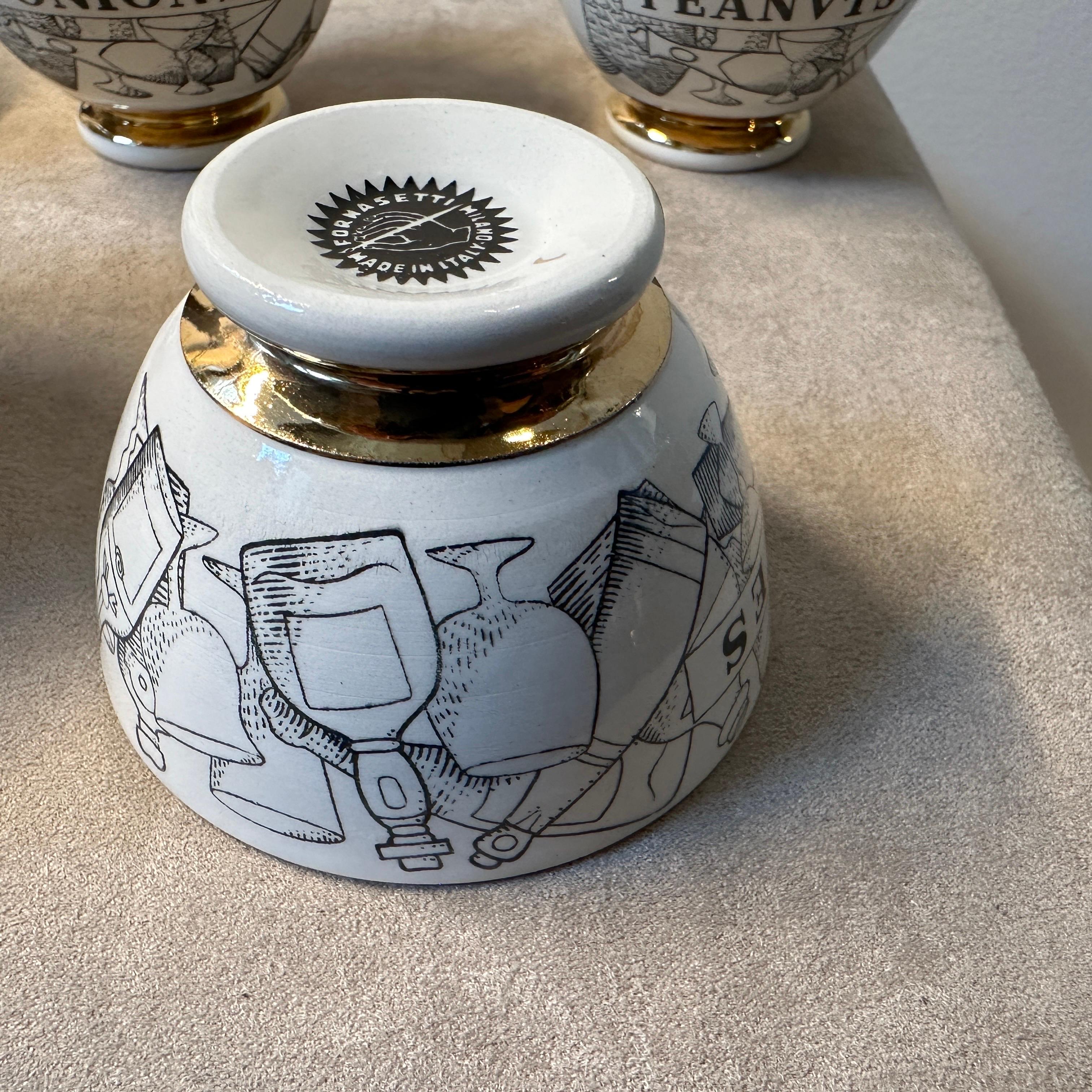 1950s Mid-Century Modern Piero Fornasetti Porcelain Aperitivo Set For Sale 2