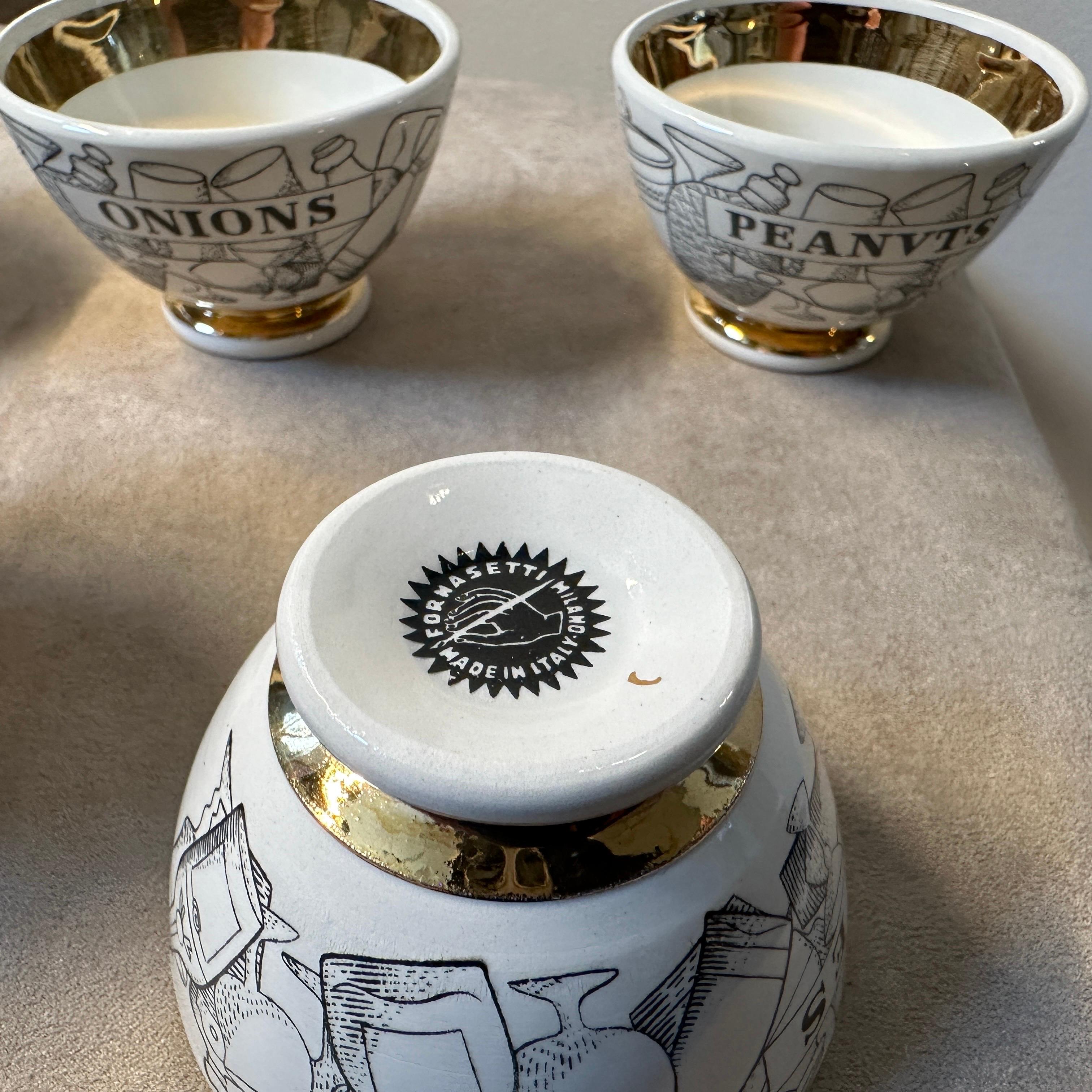1950s Mid-Century Modern Piero Fornasetti Porcelain Aperitivo Set For Sale 3