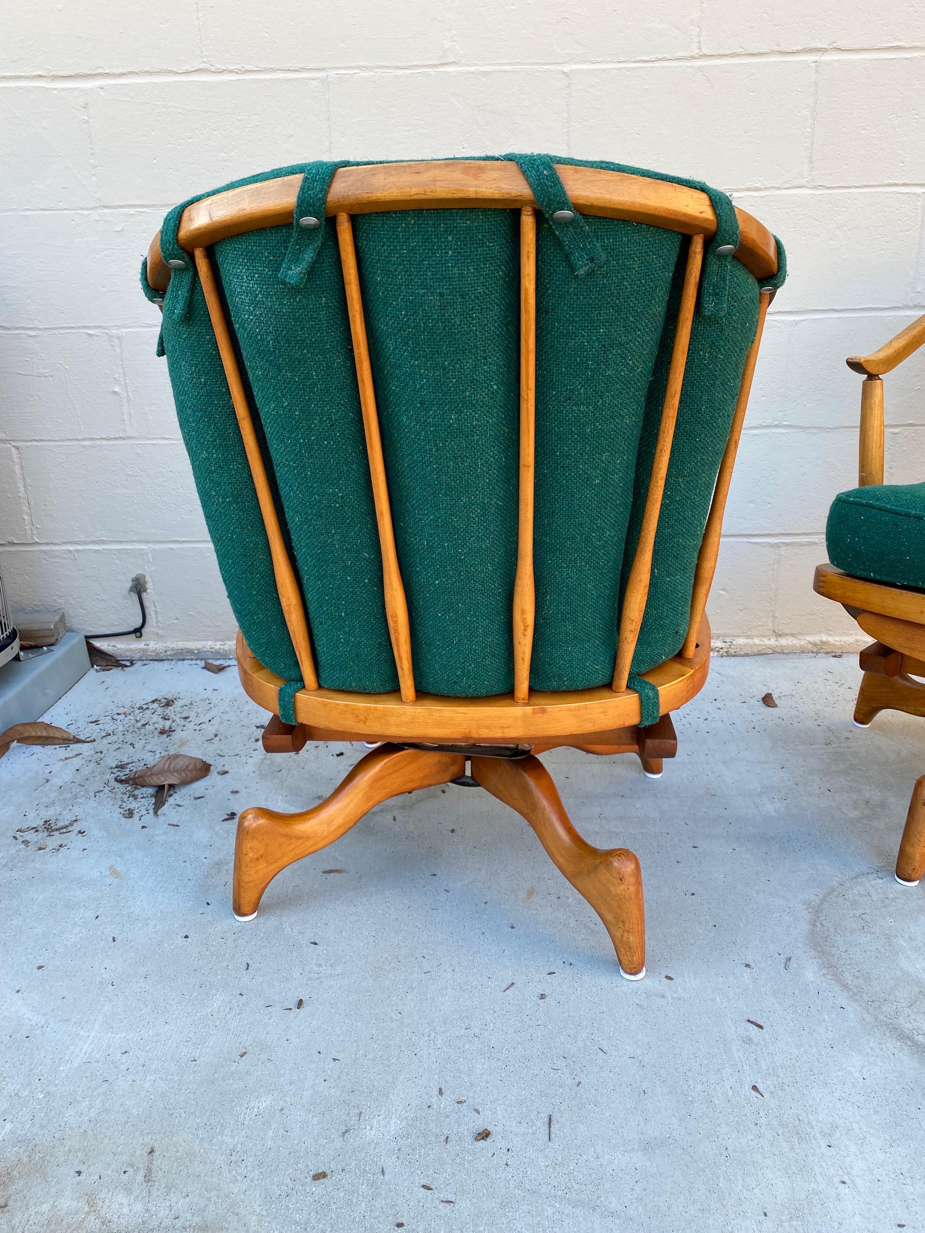 American 1950s Mid-Century Modern Platform Spring Rocking Chairs, a Pair