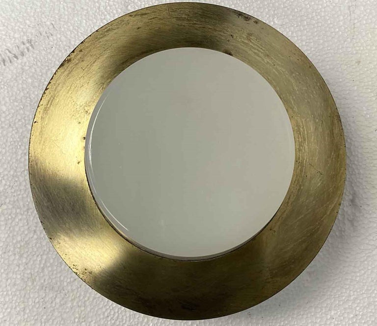 1950s Mid-Century Modern Recessed Ceiling Light Cover with Milk Glass Lens In Good Condition For Sale In New York, NY